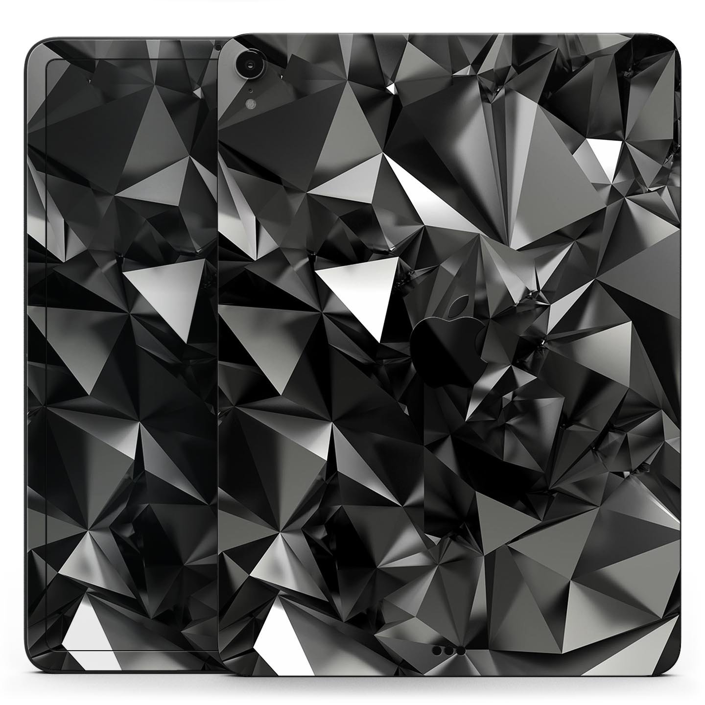 Black 3D Diamond Surface skin decal for Apple iPad Pro, showcasing its sleek design and premium finish.