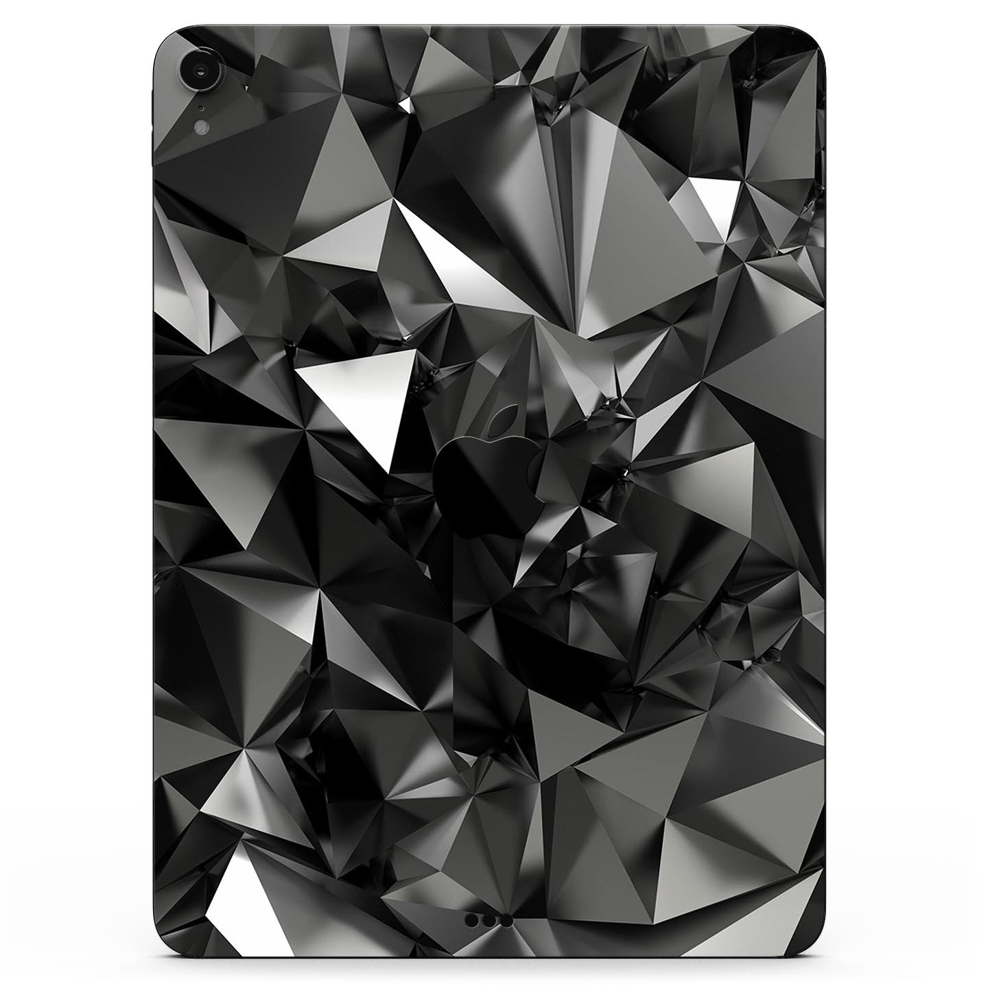 Black 3D Diamond Surface skin decal for Apple iPad Pro, showcasing its sleek design and premium finish.