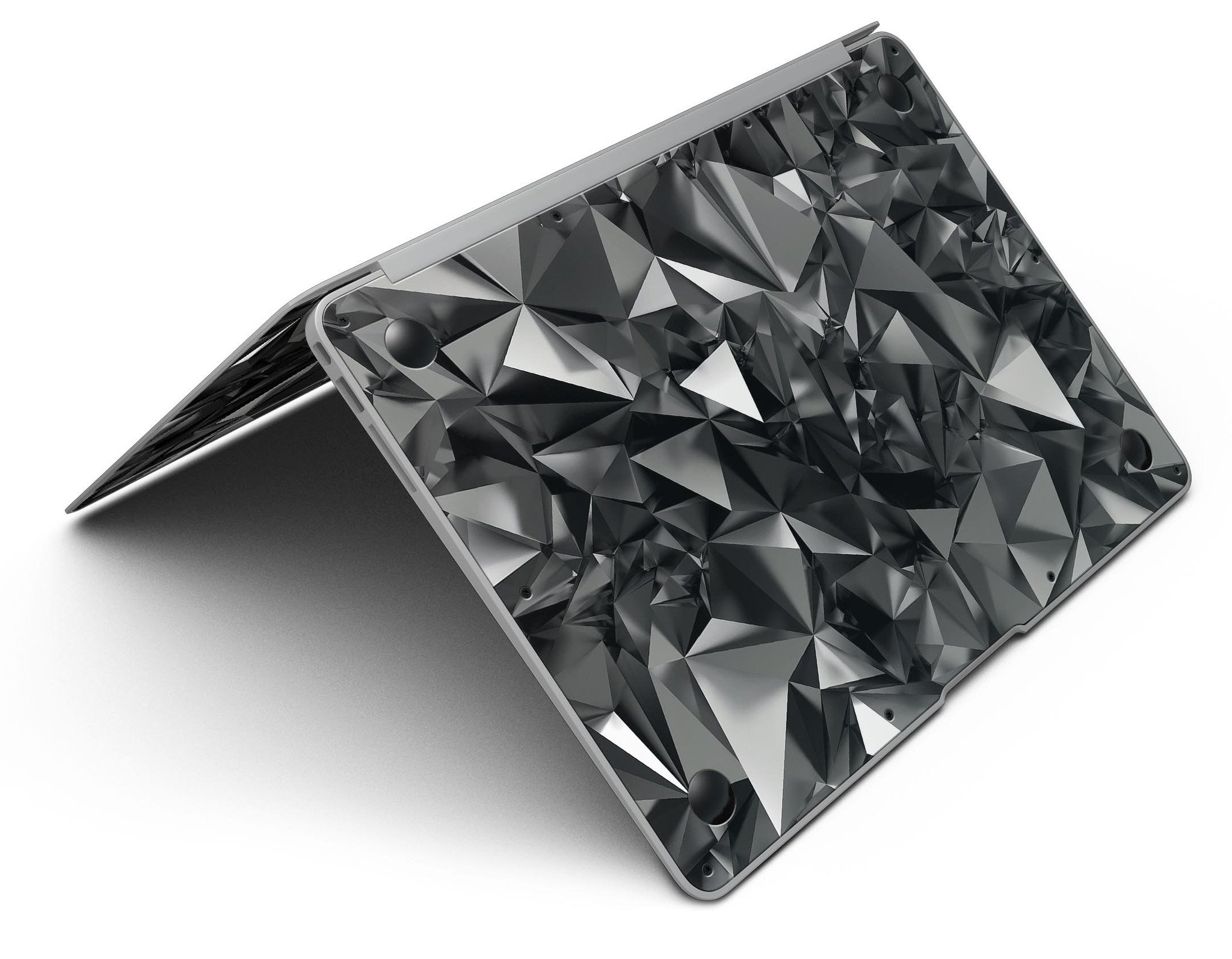 Black 3D Diamond Surface Skin Kit for MacBook Air, showcasing a stylish design that protects the device from scratches.