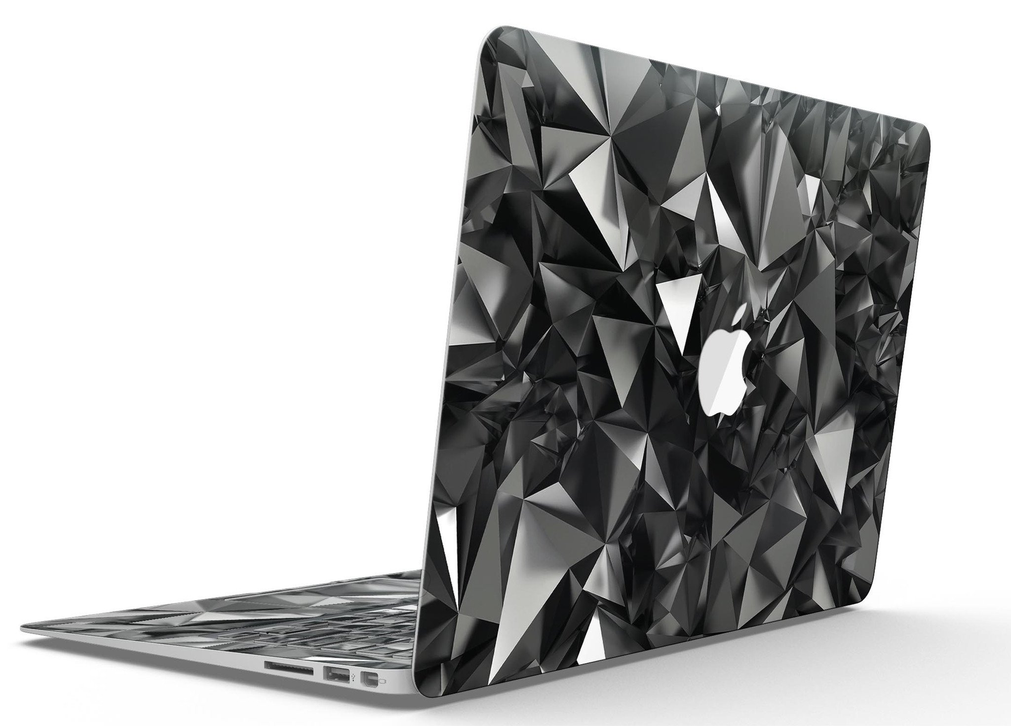 Black 3D Diamond Surface Skin Kit for MacBook Air, showcasing a stylish design that protects the device from scratches.