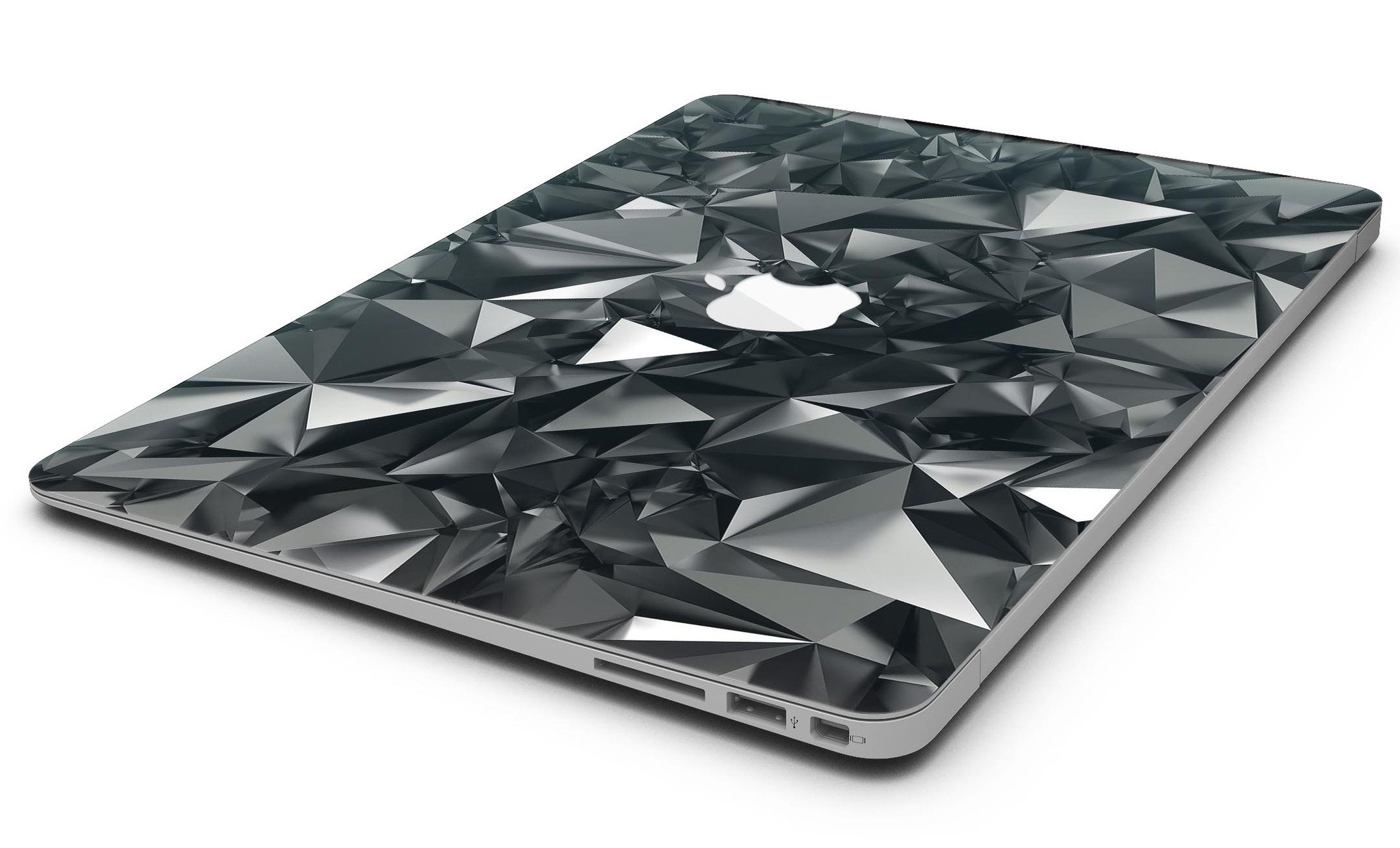 Black 3D Diamond Surface Skin Kit for MacBook Air, showcasing a stylish design that protects the device from scratches.