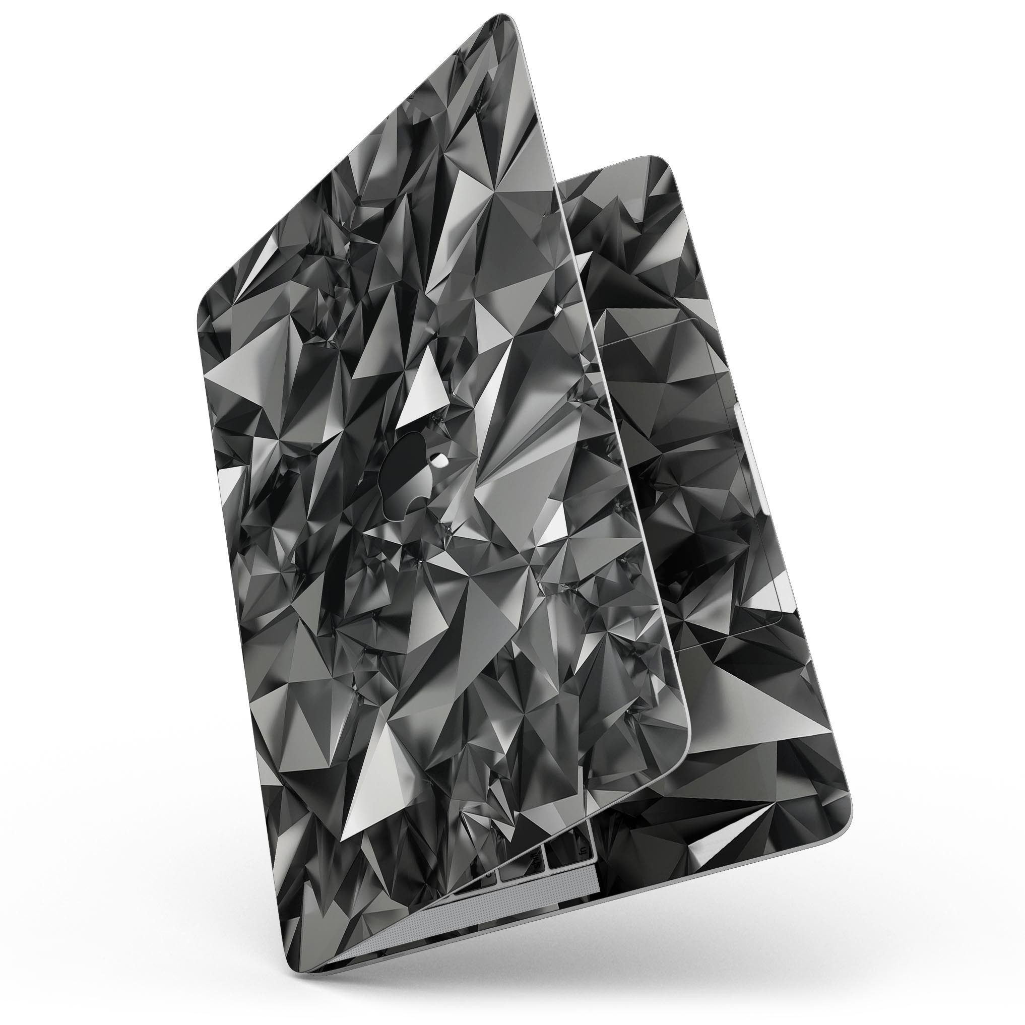 Black 3D Diamond Surface Skin Kit for MacBook Pro with Touch Bar, showcasing a sleek design and premium vinyl material.