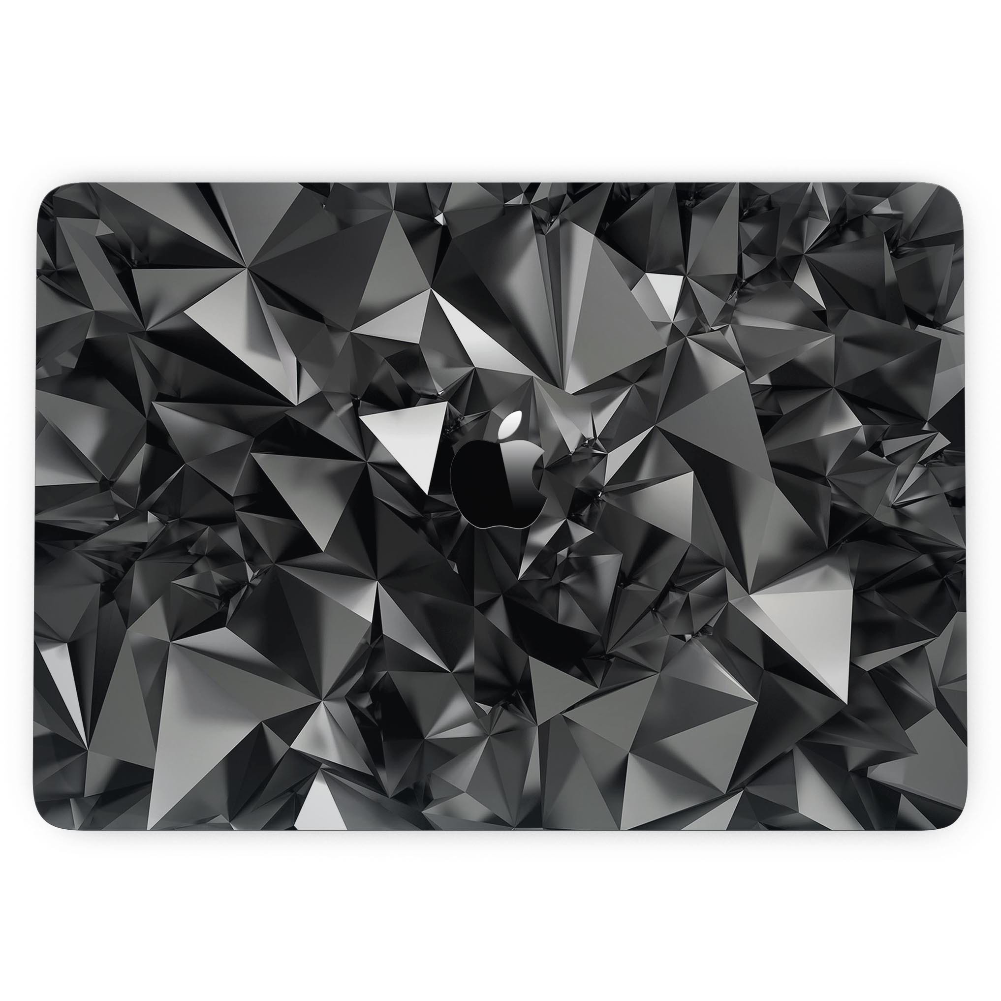 Black 3D Diamond Surface Skin Kit for MacBook Pro with Touch Bar, showcasing a sleek design and premium vinyl material.