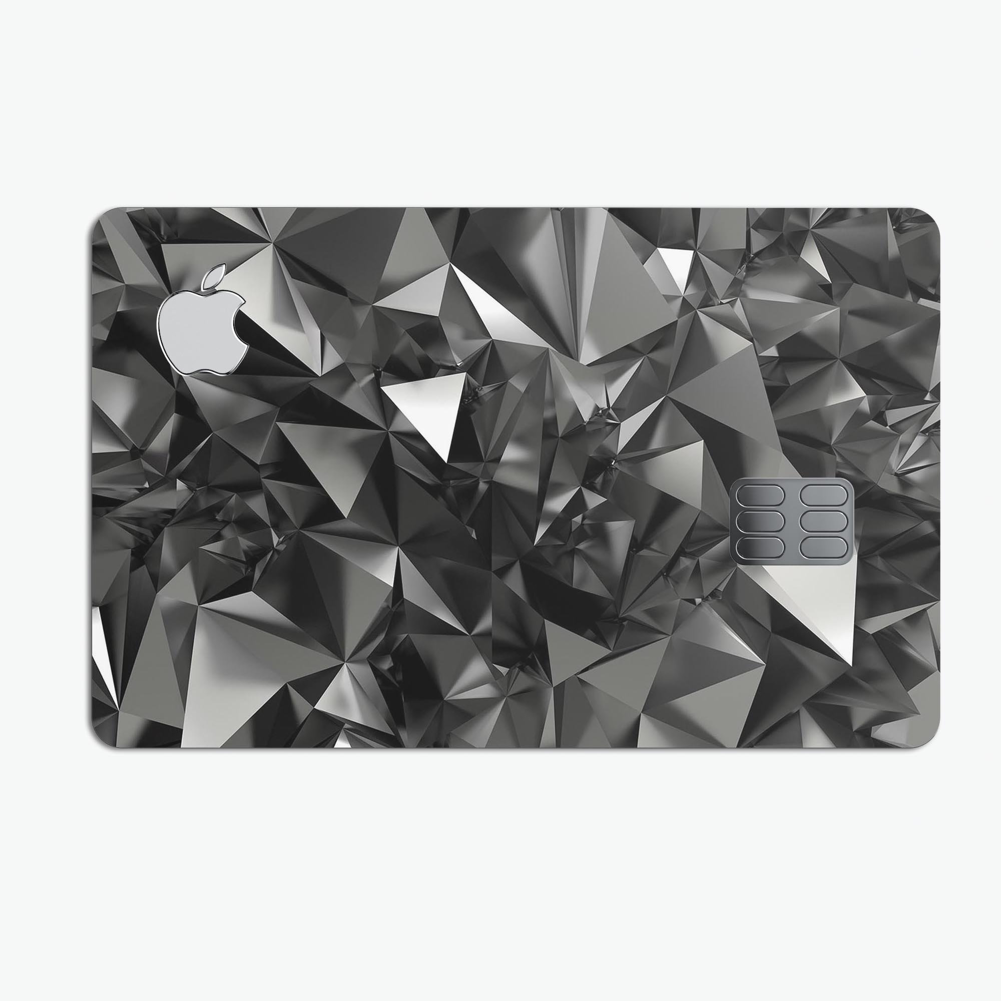 Black 3D Diamond Surface decal skin for Apple Card, showcasing its premium design and protective features.