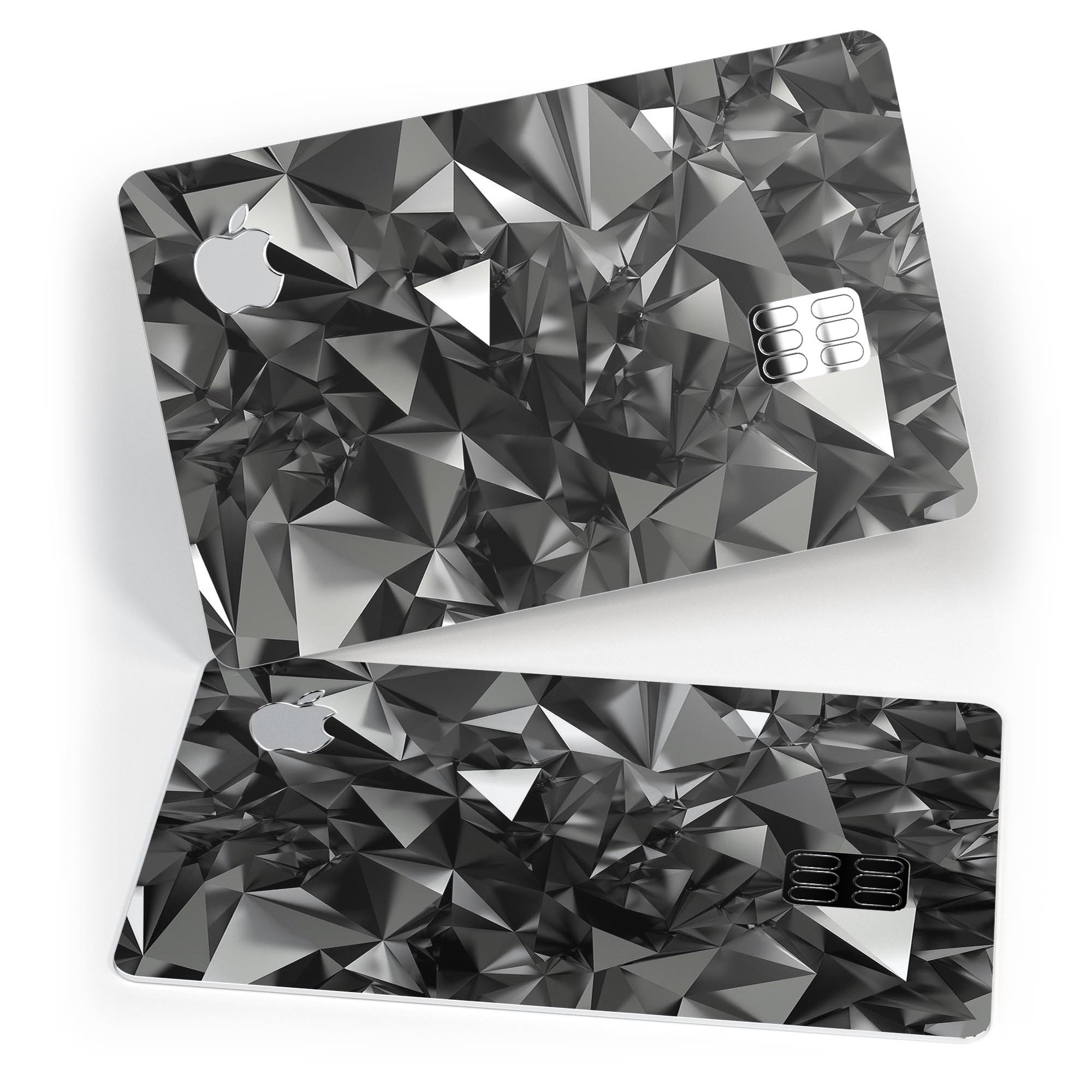 Black 3D Diamond Surface decal skin for Apple Card, showcasing its premium design and protective features.