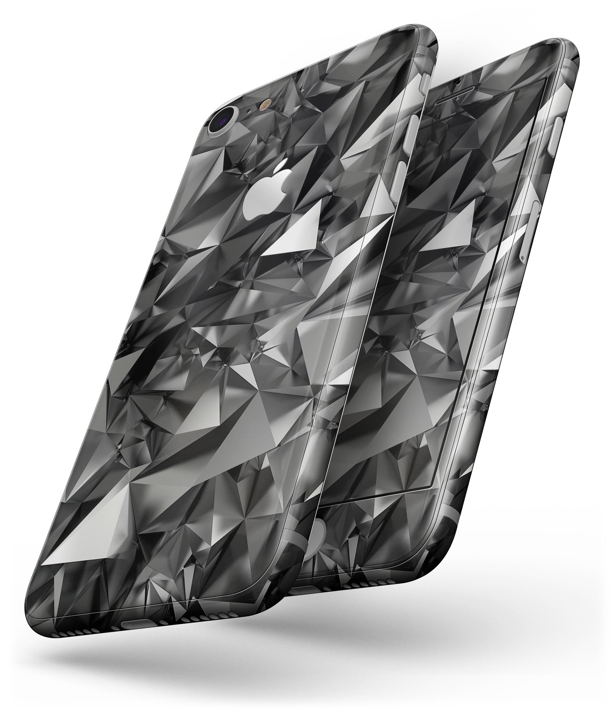 Black 3D Diamond Surface Skin-kit for iPhone 8 and 8 Plus, showcasing its sleek design and premium vinyl material.