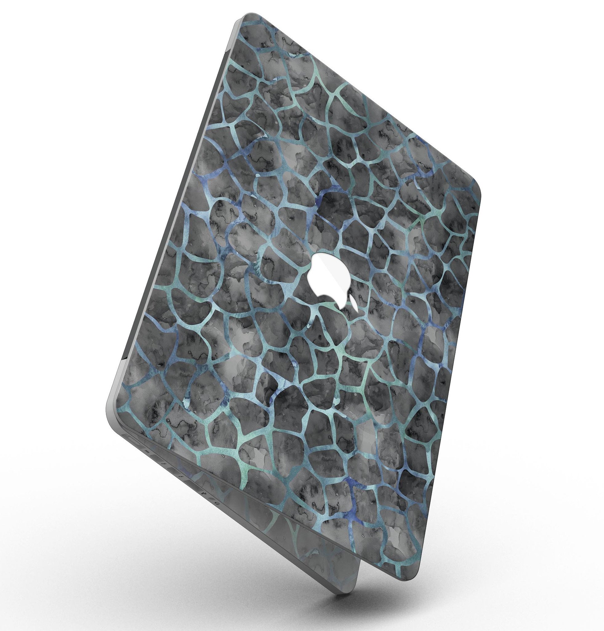 Black and Blue Watercolor Giraffe Pattern skin for MacBook Pro with Retina Display, showcasing vibrant colors and unique design.