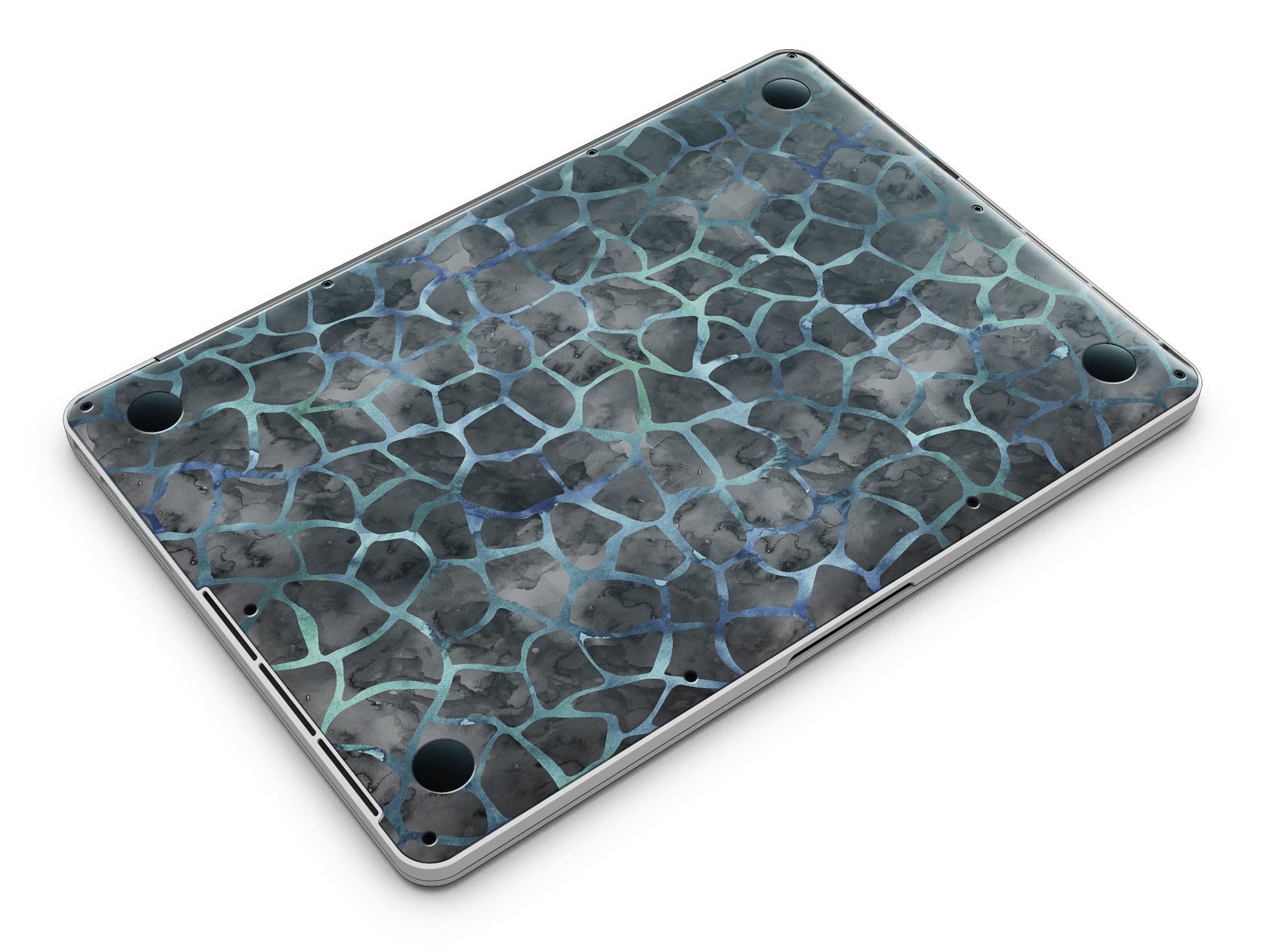 Black and Blue Watercolor Giraffe Pattern skin for MacBook Pro with Retina Display, showcasing vibrant colors and unique design.