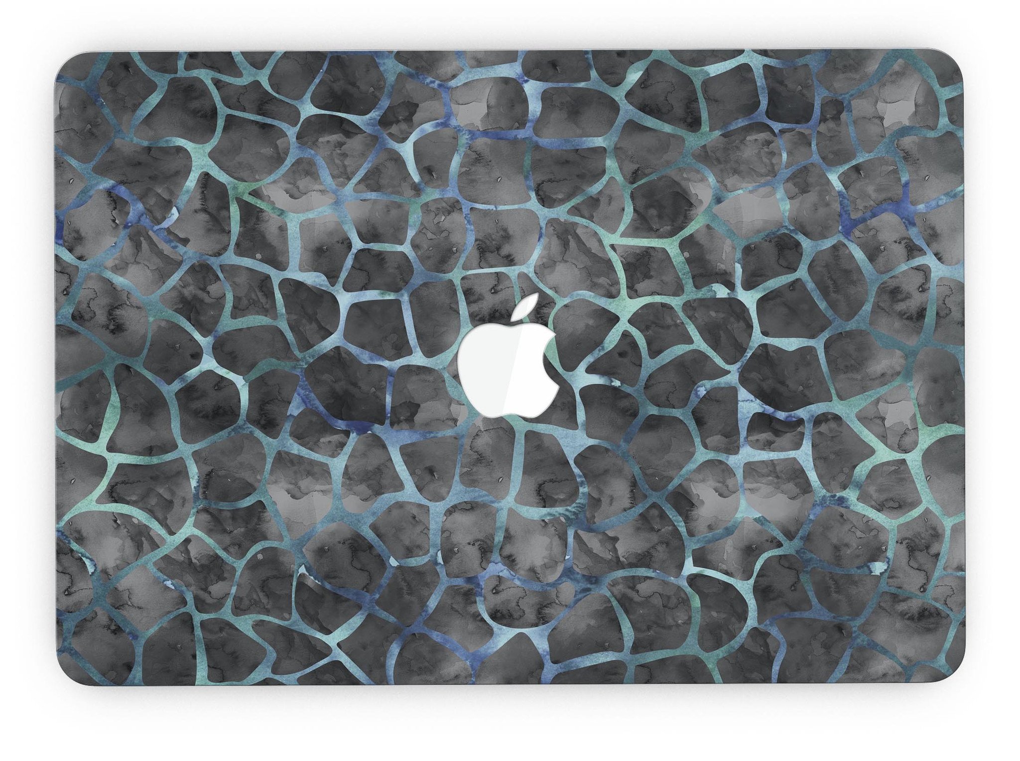 Black and Blue Watercolor Giraffe Pattern skin for MacBook Pro with Retina Display, showcasing vibrant colors and unique design.