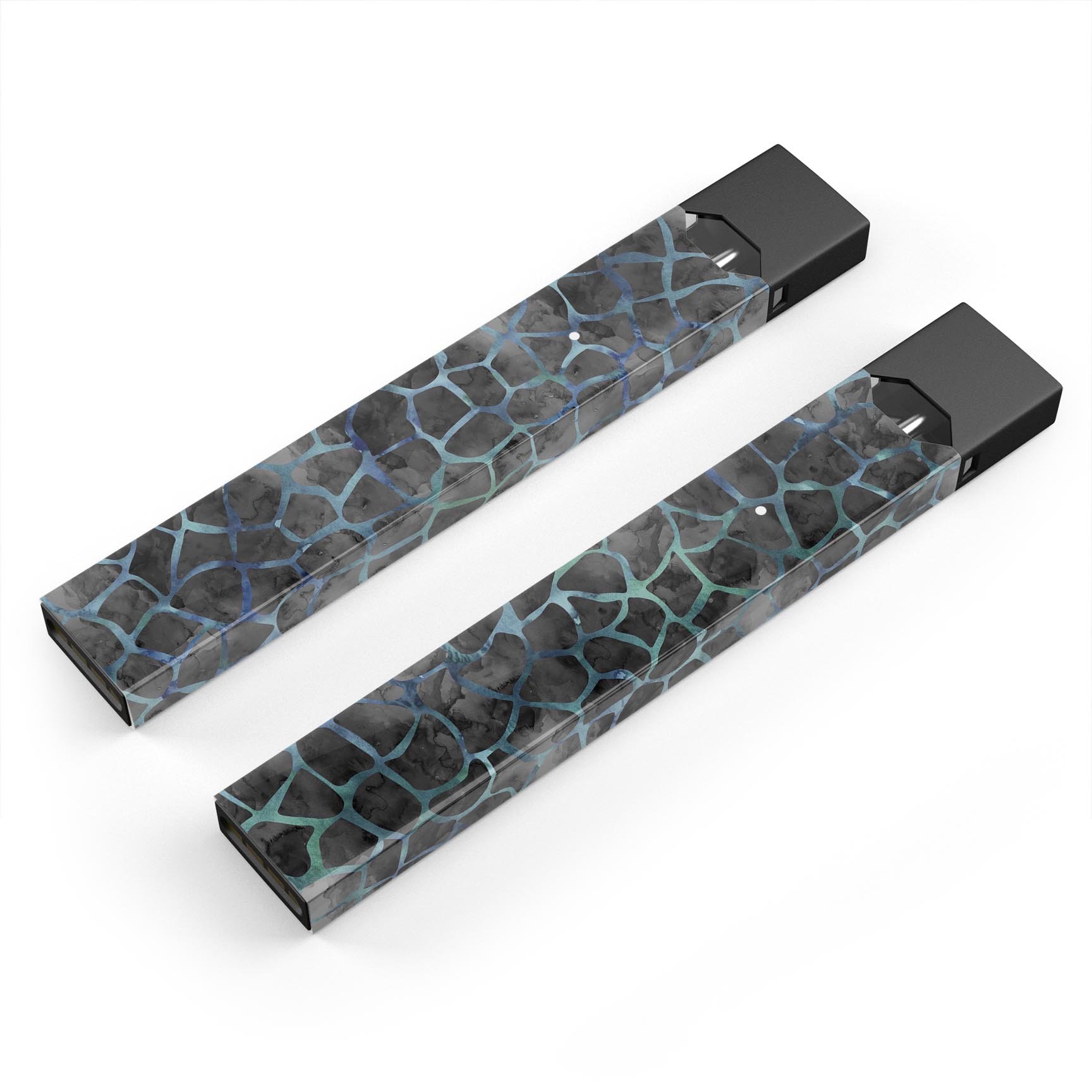 Black and Blue Watercolor Giraffe Pattern decal for JUUL vaping device, showcasing vibrant colors and unique design.