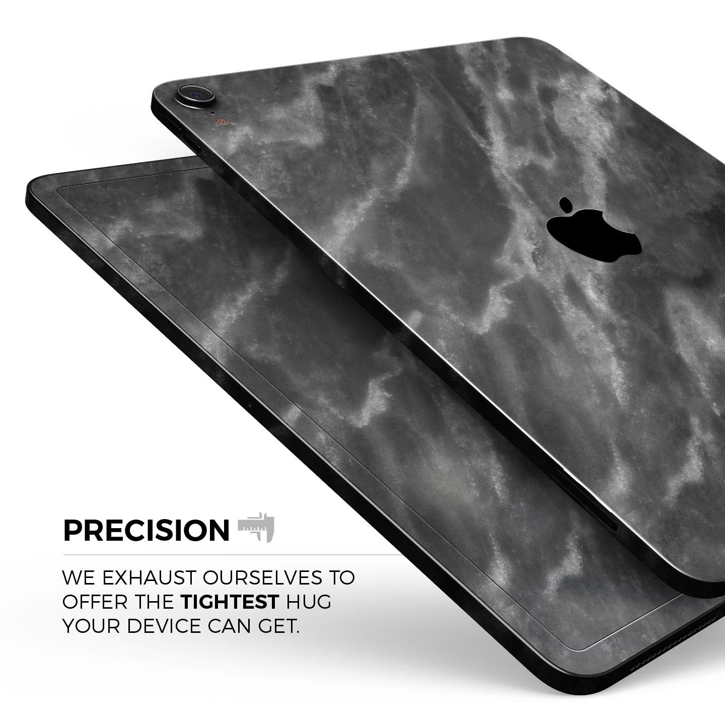 Black and Chalky White Marble skin decal for Apple devices, showcasing a stylish and protective design.