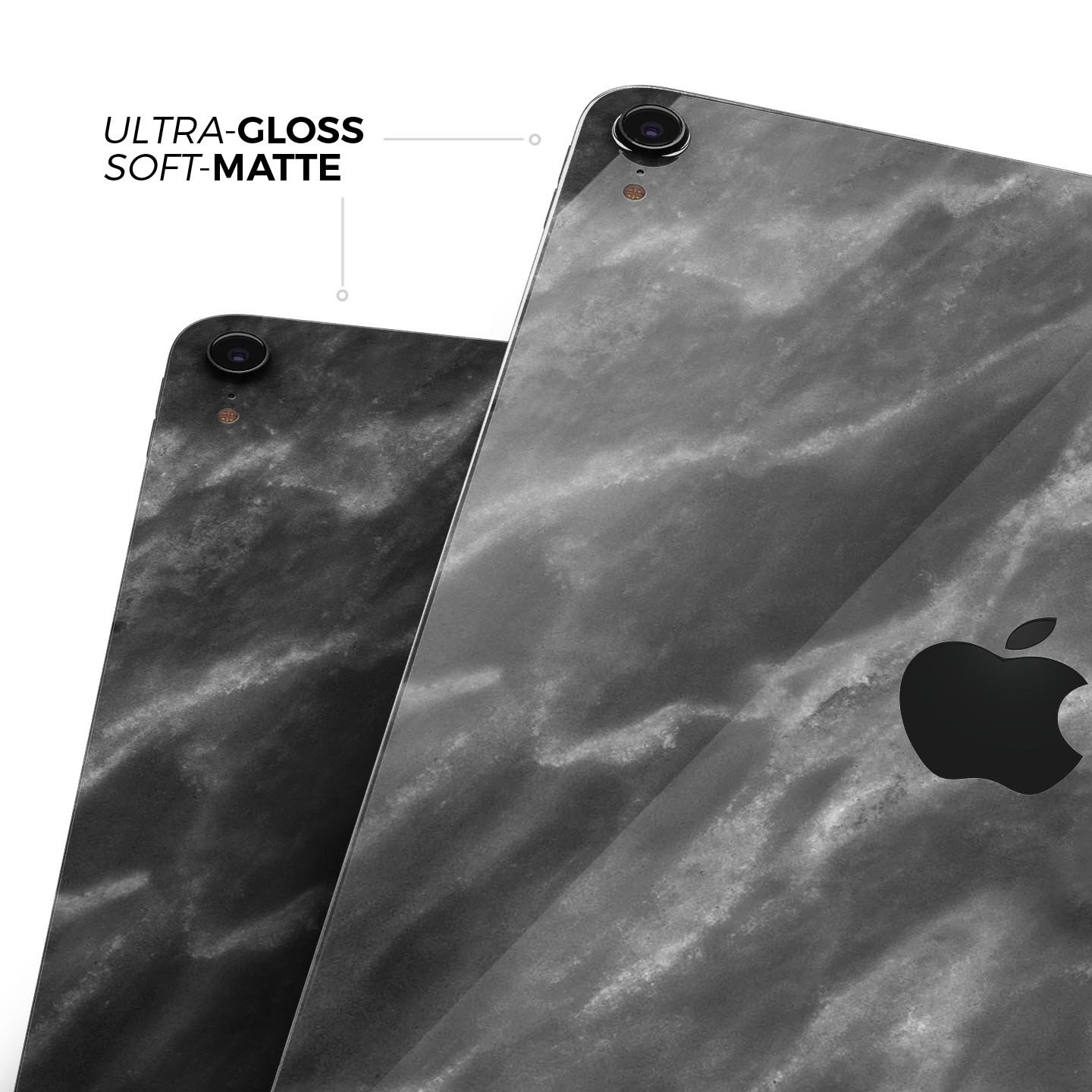 Black and Chalky White Marble skin decal for Apple devices, showcasing a stylish and protective design.