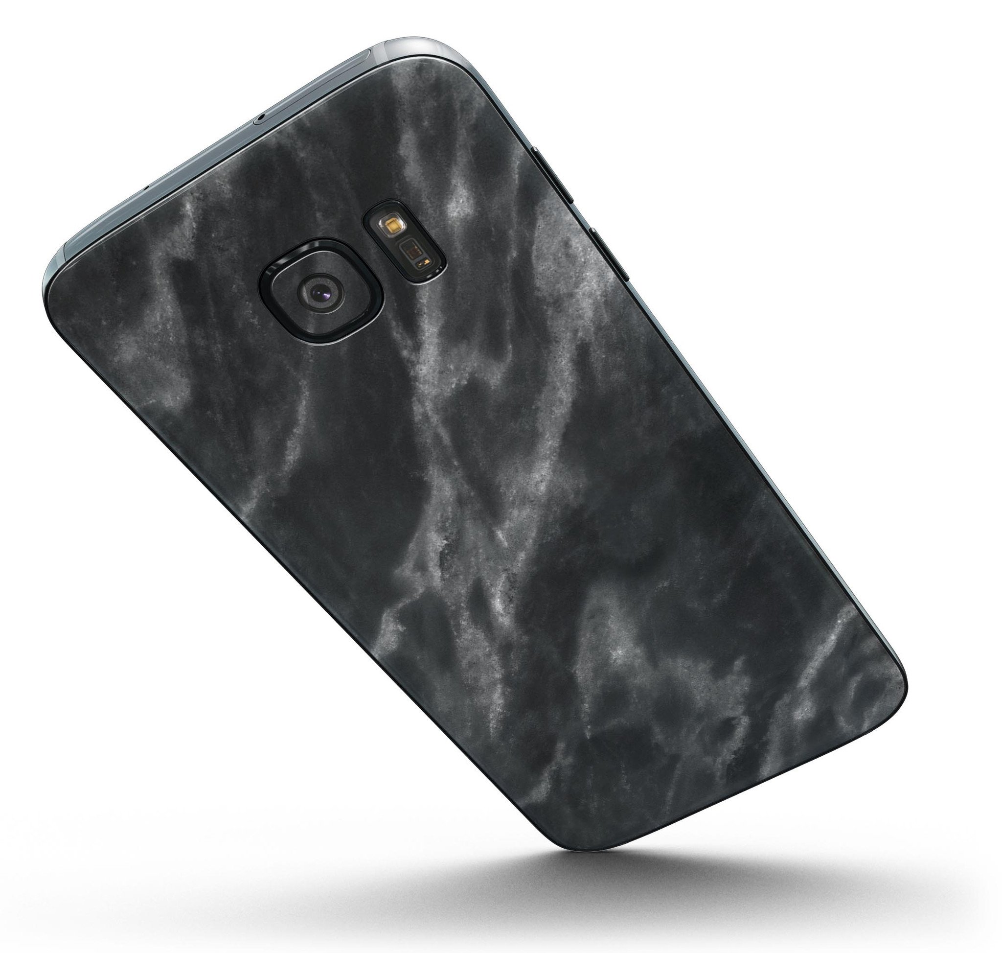 Black and Chalky White Marble Skin-Kit for Samsung Galaxy S7/S7 Edge, showcasing a stylish design and premium vinyl material.