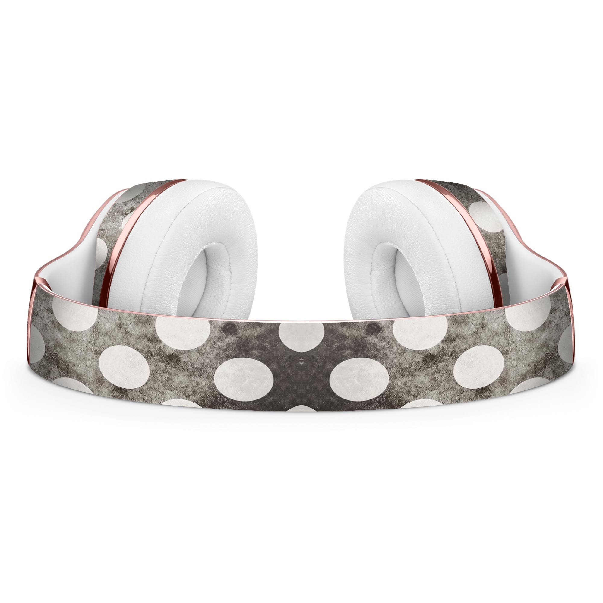 Black and Concrete Surface Polka Dots Skin Kit for Beats by Dre Solo 3 Wireless Headphones, showcasing a stylish design and premium vinyl material.