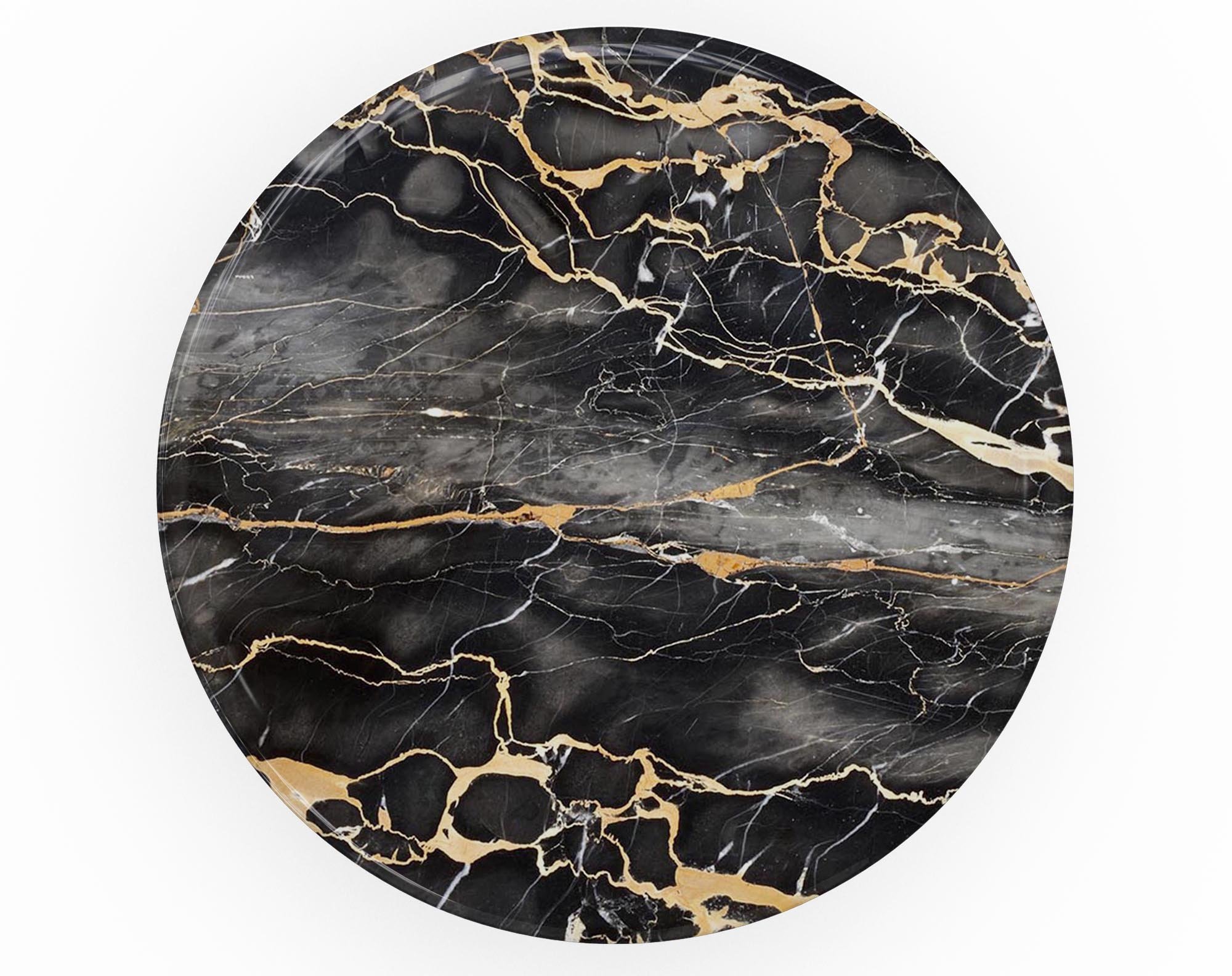 Black and Gold Marble Surface Skin Kit for PopSockets, showcasing a stylish marble design on a smartphone grip.