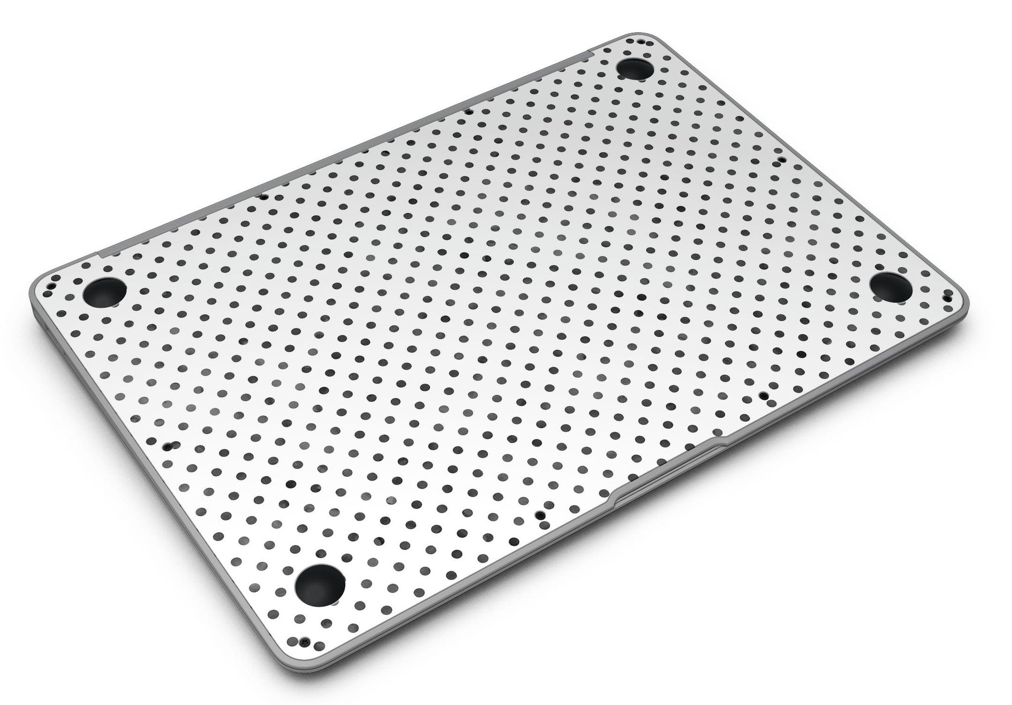 Black and gray fade polka dots skin kit for MacBook Air, showcasing a stylish design that protects the device from scratches.