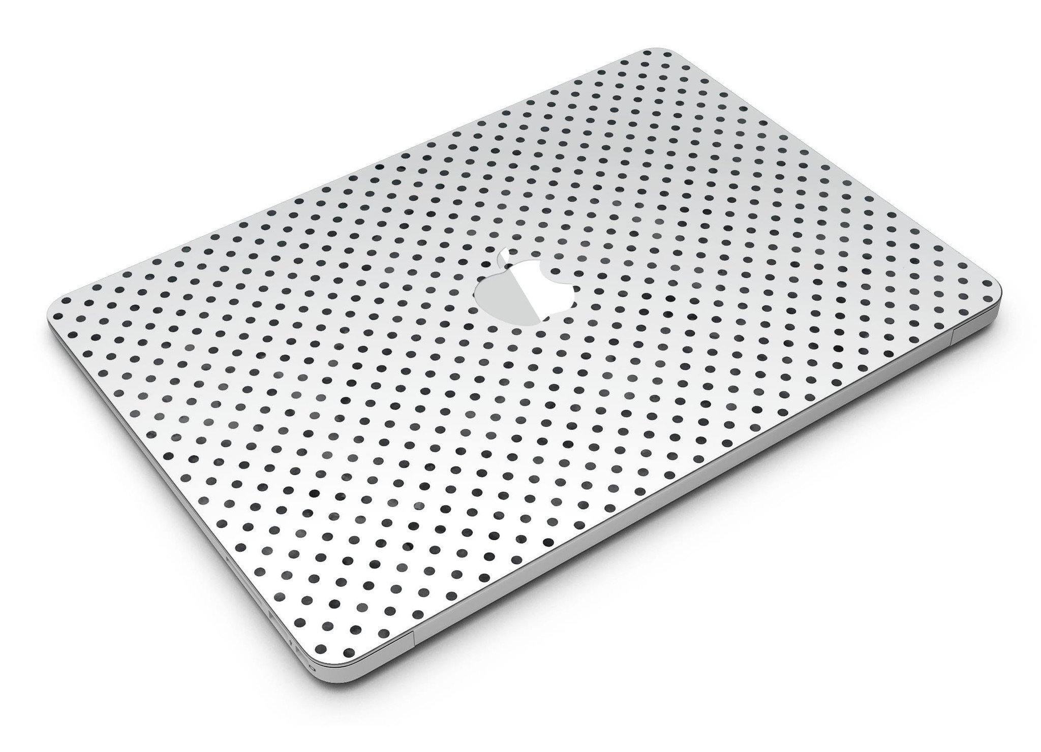 Black and gray fade polka dots skin kit for MacBook Air, showcasing a stylish design that protects the device from scratches.