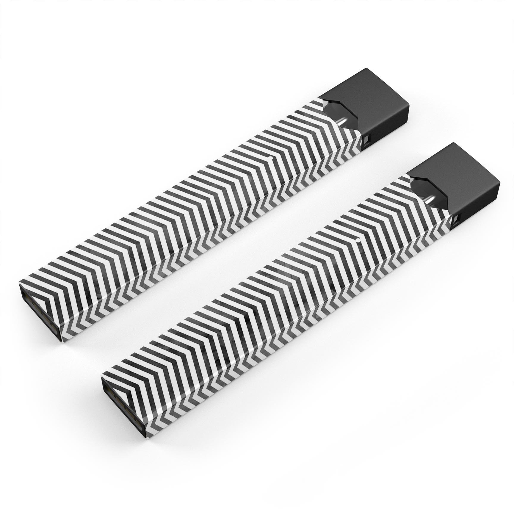 Black and Gray Watercolor Chevron skin-wrap for JUUL vaping device, showcasing its stylish design and protective features.