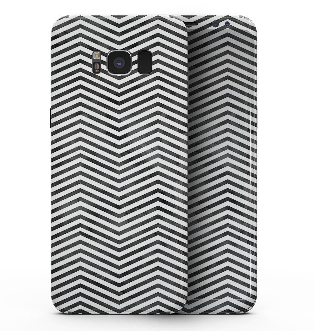 Black and Gray Watercolor Chevron skin for Samsung Galaxy S8, showcasing a stylish design that fits perfectly on the device.