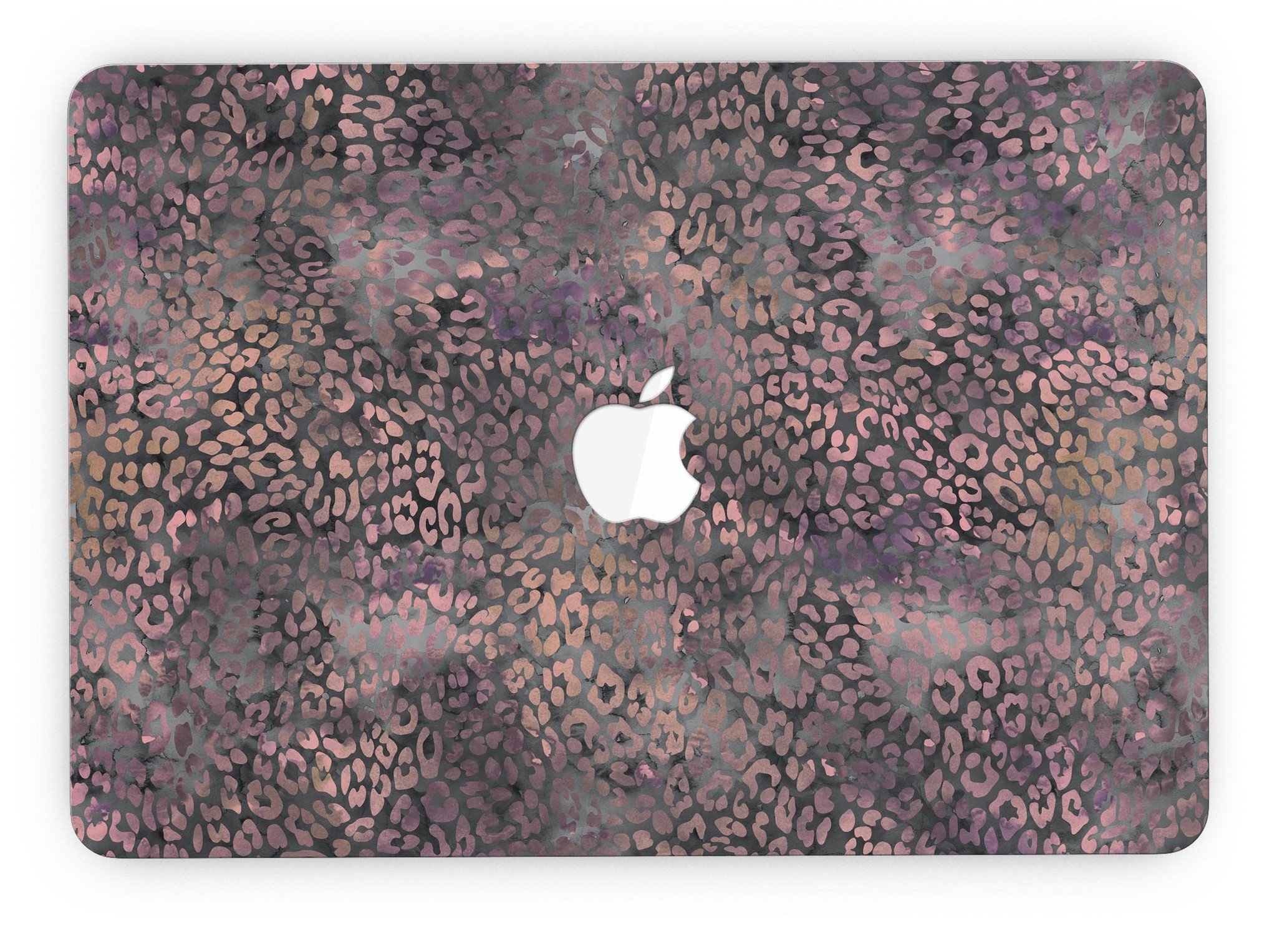 Black and purple watercolor leopard pattern skin for MacBook Pro with Retina Display, showcasing vibrant colors and stylish design.