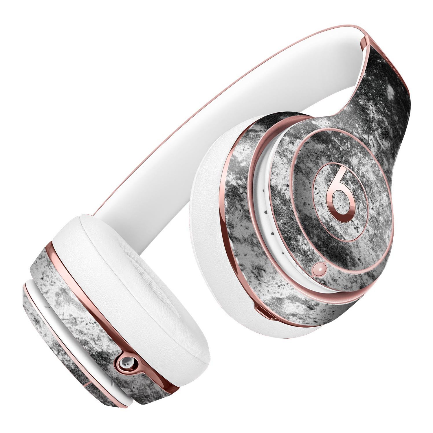 Black and white grungy marble skin kit for Beats by Dre Solo 3 Wireless Headphones, showcasing a stylish design and premium vinyl material.