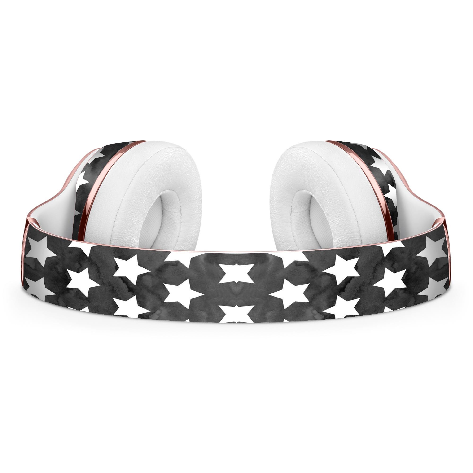 Black and white watercolor stars skin kit for Beats by Dre Solo 3 Wireless Headphones, showcasing stylish design and premium quality.