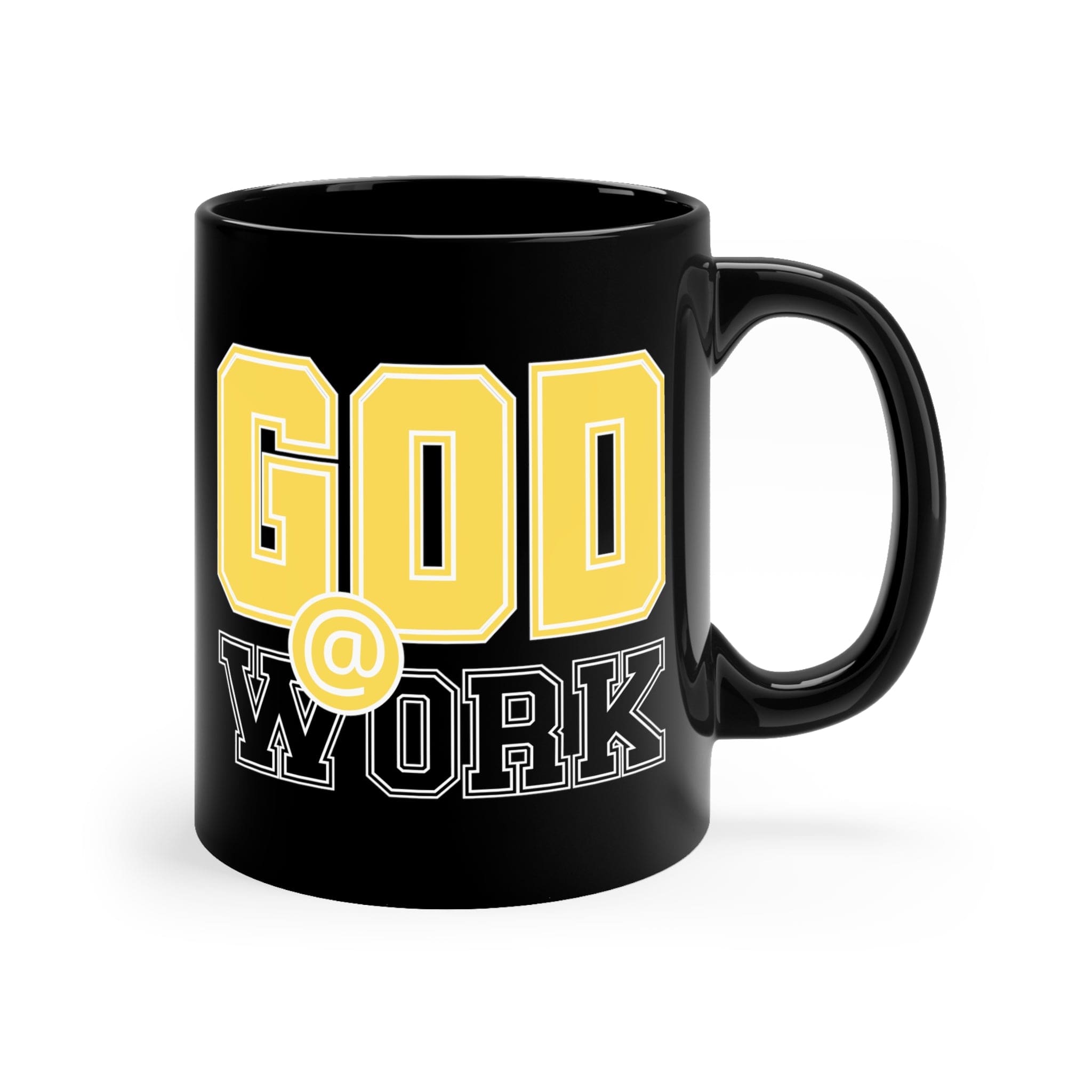 Black mug with "God @ Work".