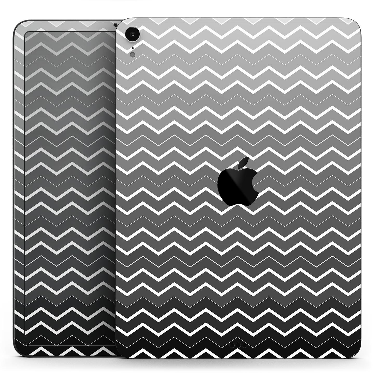 Black Gradient Layered Chevron skin decal for Apple devices, showcasing a sleek design and premium quality materials.