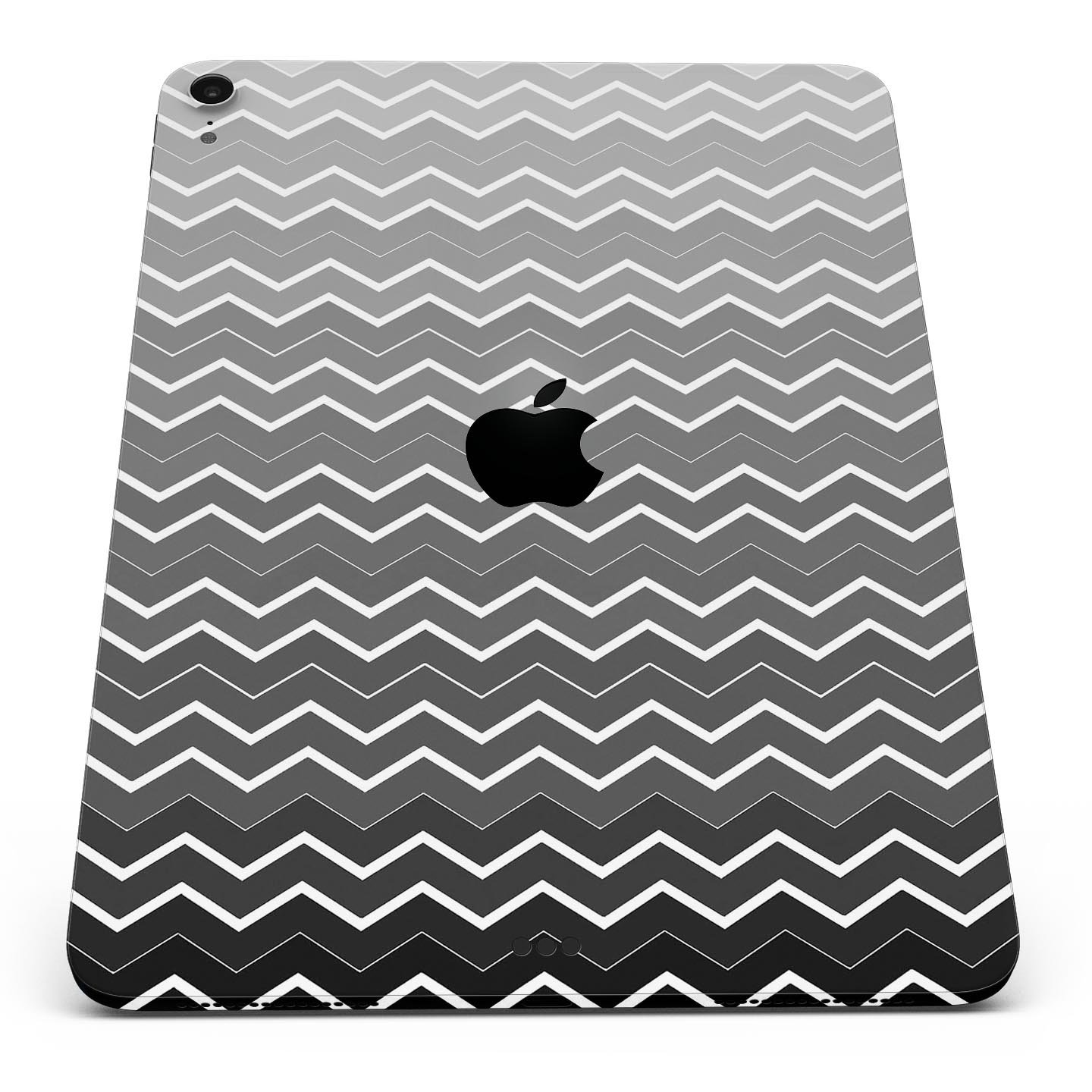 Black Gradient Layered Chevron skin decal for Apple devices, showcasing a sleek design and premium quality materials.