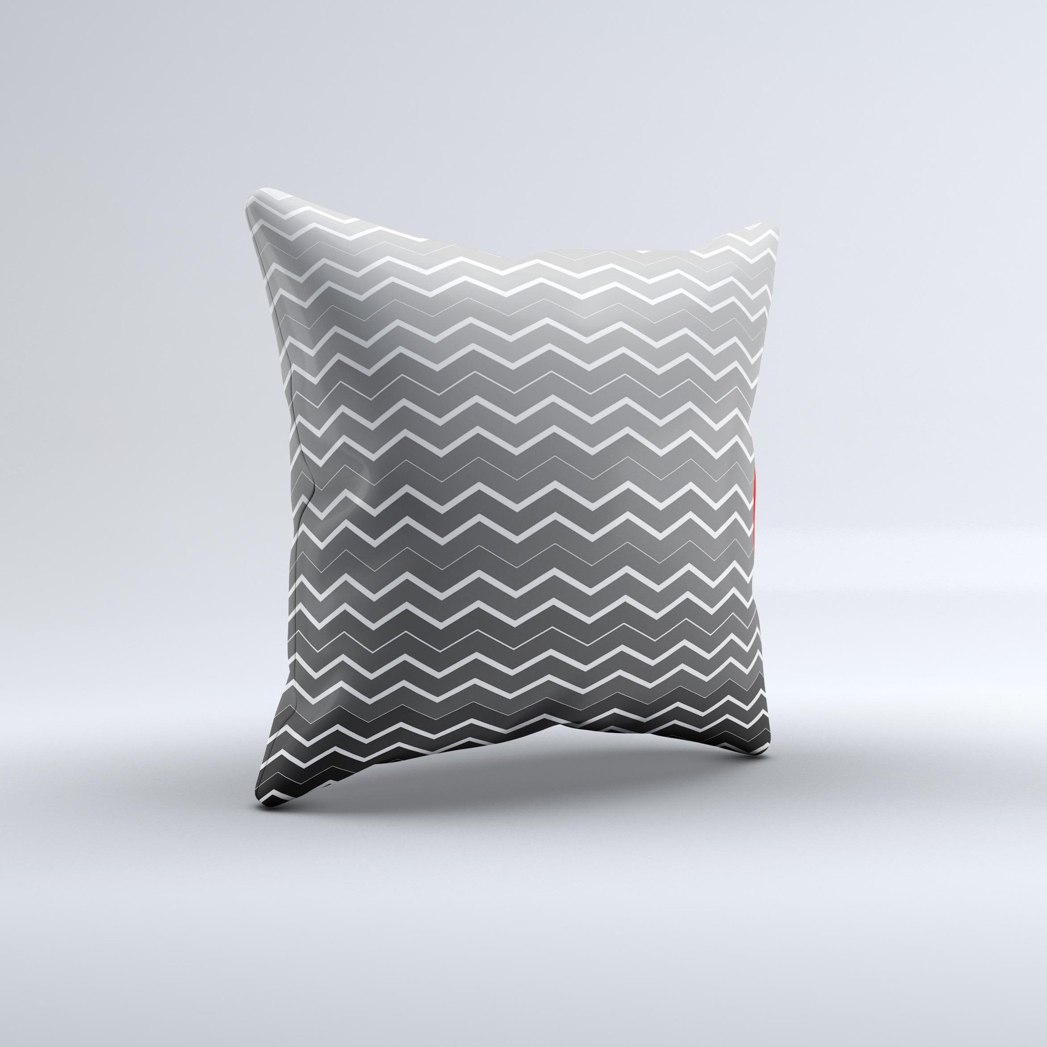 Black Gradient Layered Chevron Decorative Throw Pillow with unique ink-fuzed design, showcasing a stylish gradient pattern.