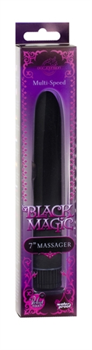 Purple-black packaging with 7” massager