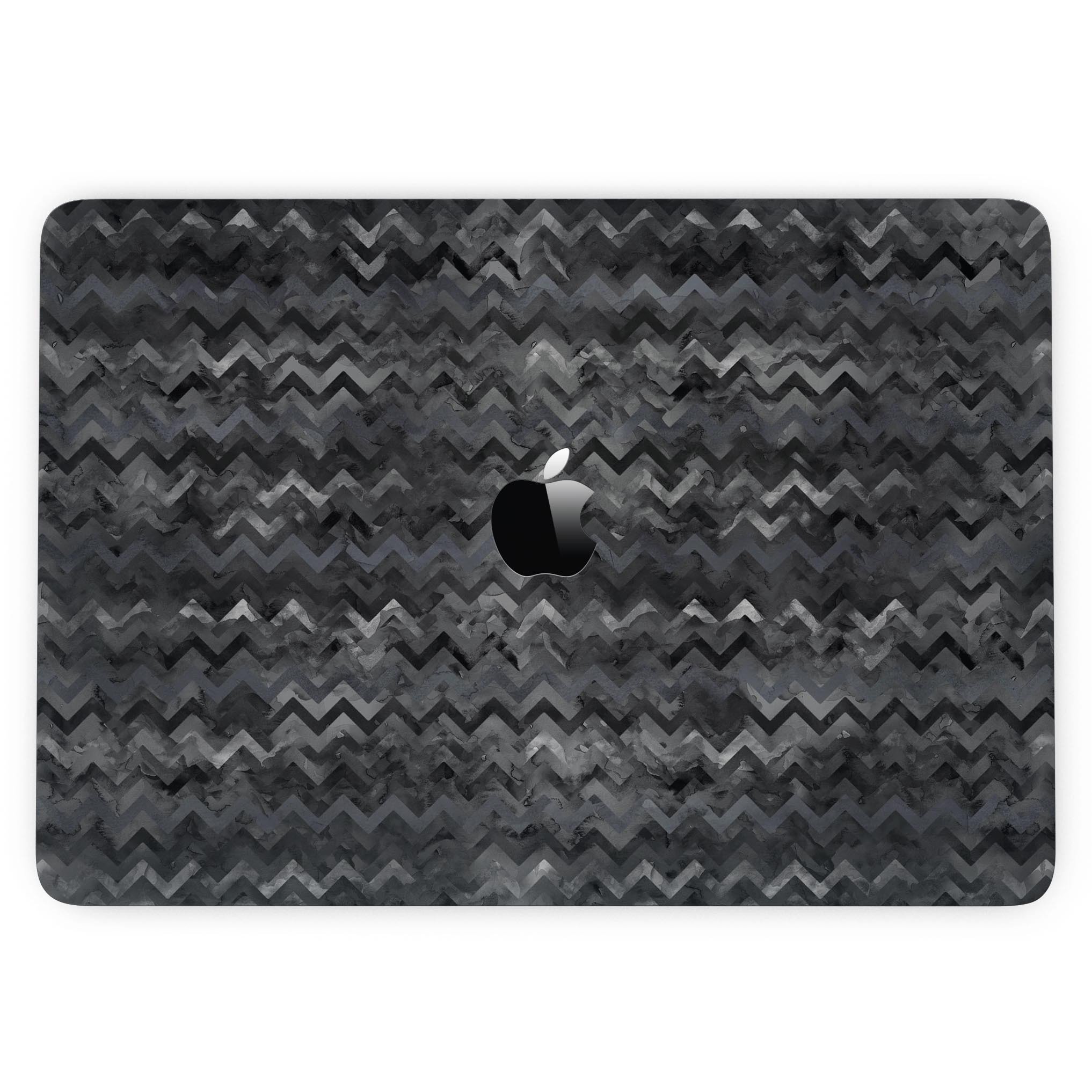 Black Multi Watercolor Chevron skin for 13" MacBook Pro without Touch Bar, showcasing vibrant colors and stylish design.