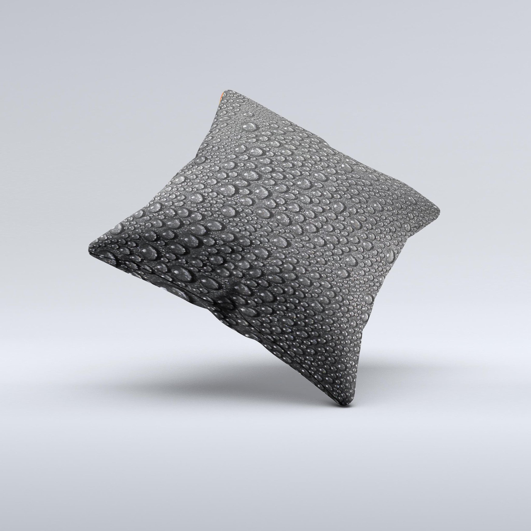 Black Rain Drops Ink-Fuzed Decorative Throw Pillow featuring unique handcrafted design and high-quality fabric.