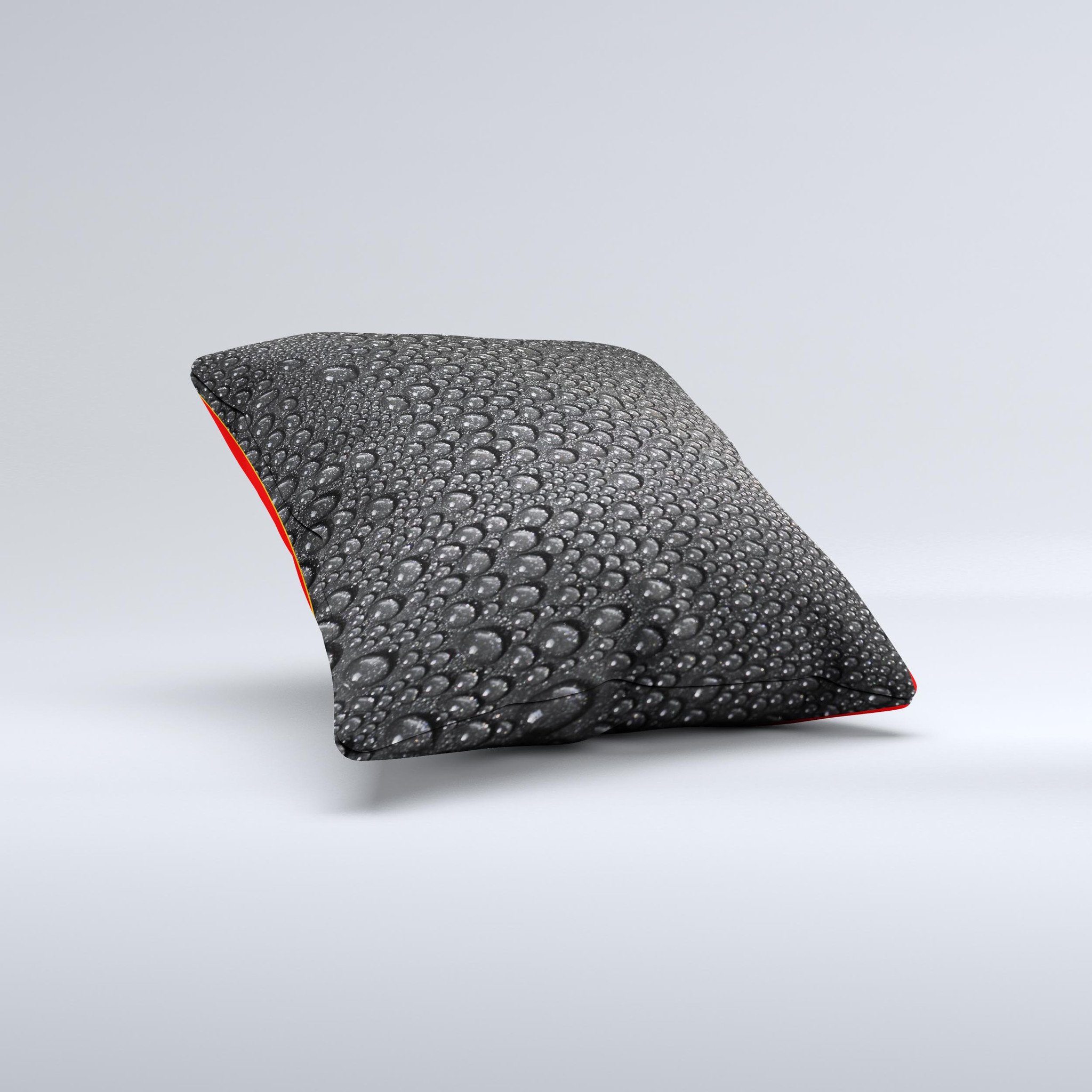 Black Rain Drops Ink-Fuzed Decorative Throw Pillow featuring unique handcrafted design and high-quality fabric.