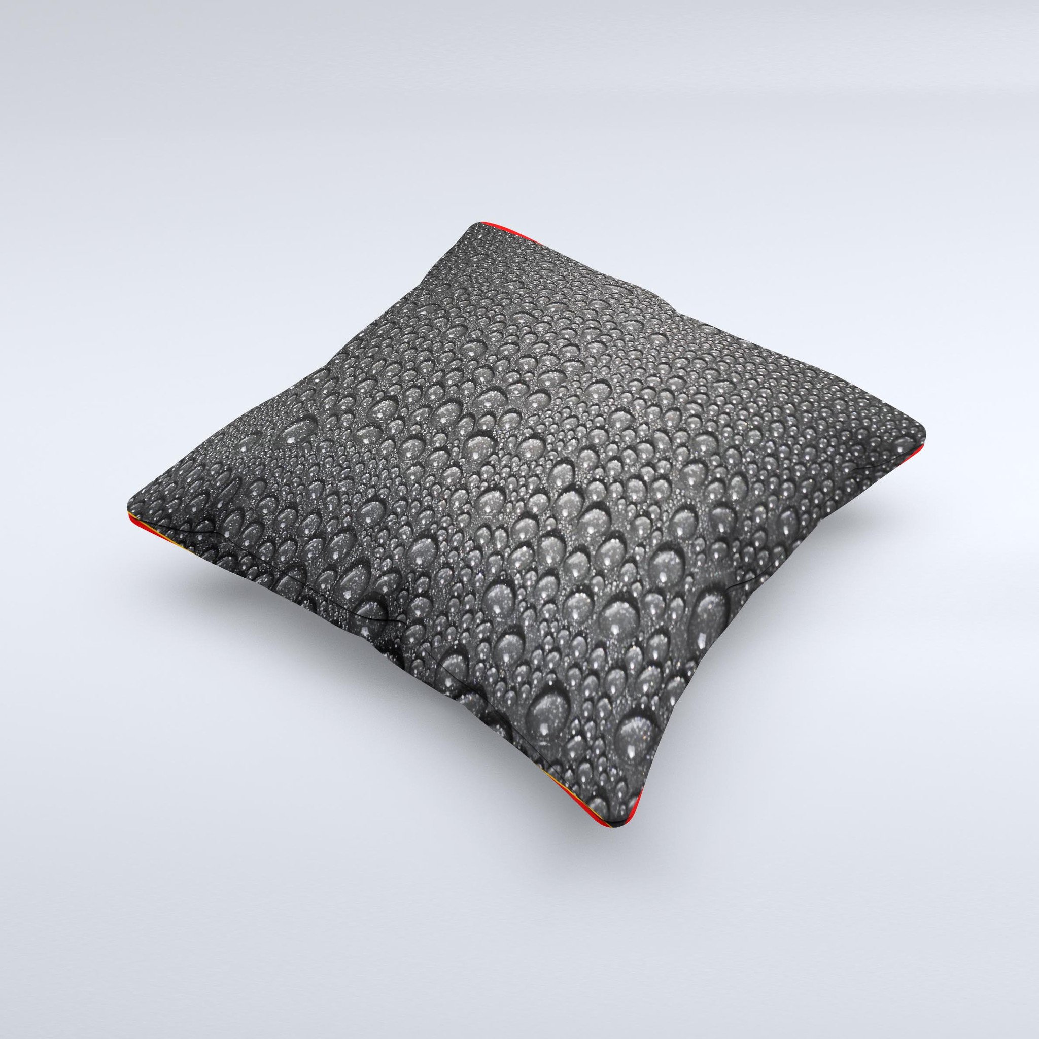 Black Rain Drops Ink-Fuzed Decorative Throw Pillow featuring unique handcrafted design and high-quality fabric.