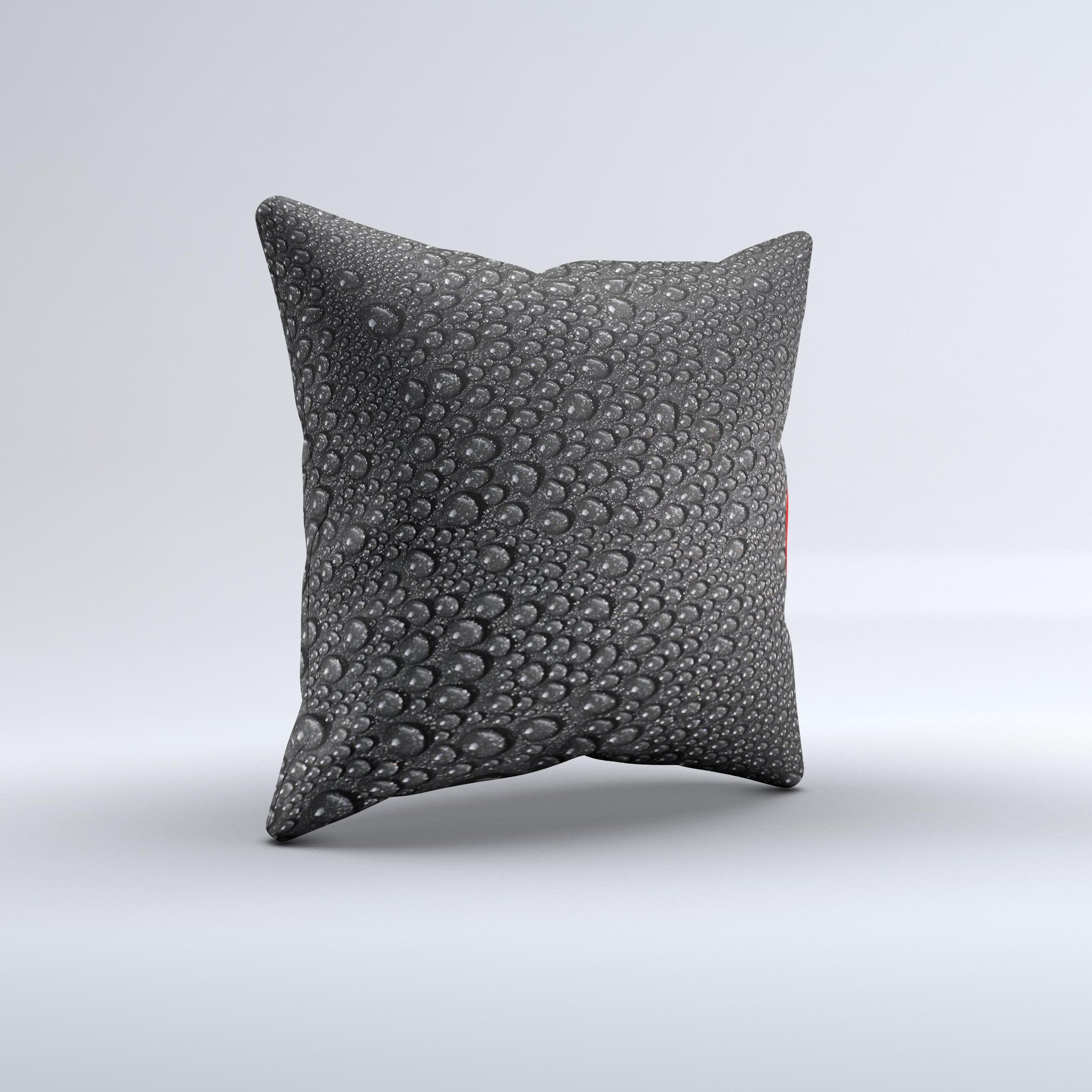 Black Rain Drops Ink-Fuzed Decorative Throw Pillow featuring unique handcrafted design and high-quality fabric.