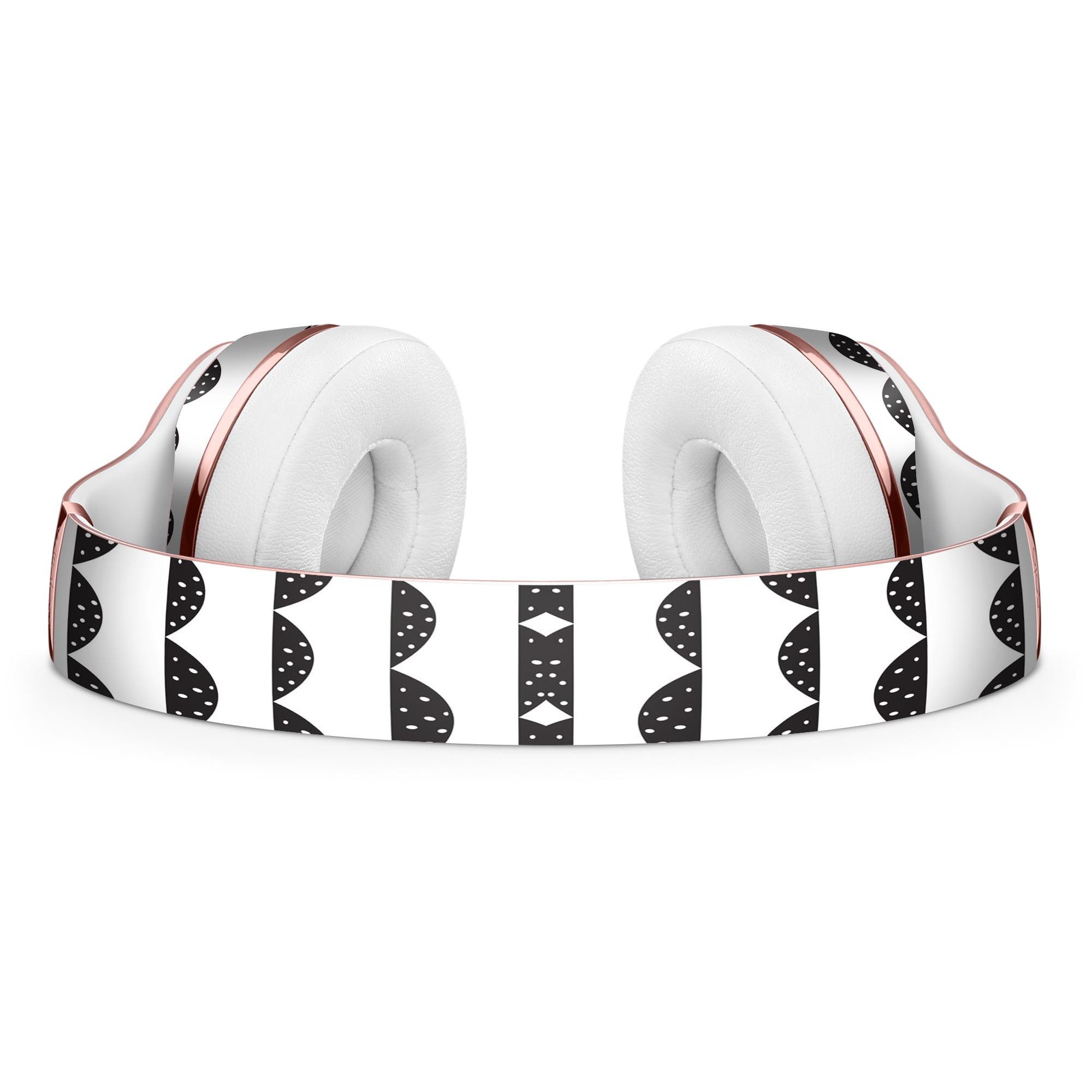 Black Rolling Hills Full-Body Skin Kit for Beats by Dre Solo 3 Wireless Headphones featuring tiny polka dots design.