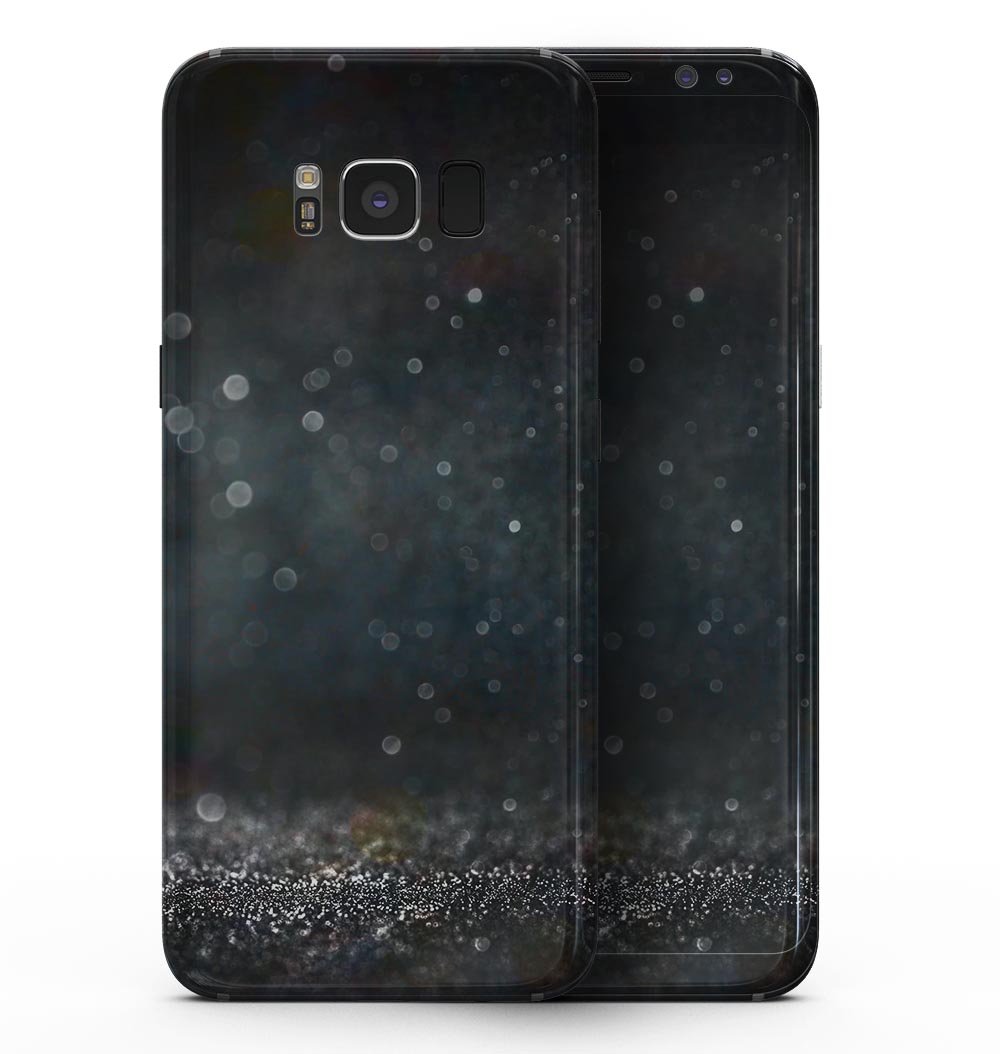 Black Unfocused Glowing Shimmer skin for Samsung Galaxy S8, showcasing its sleek design and vibrant colors.