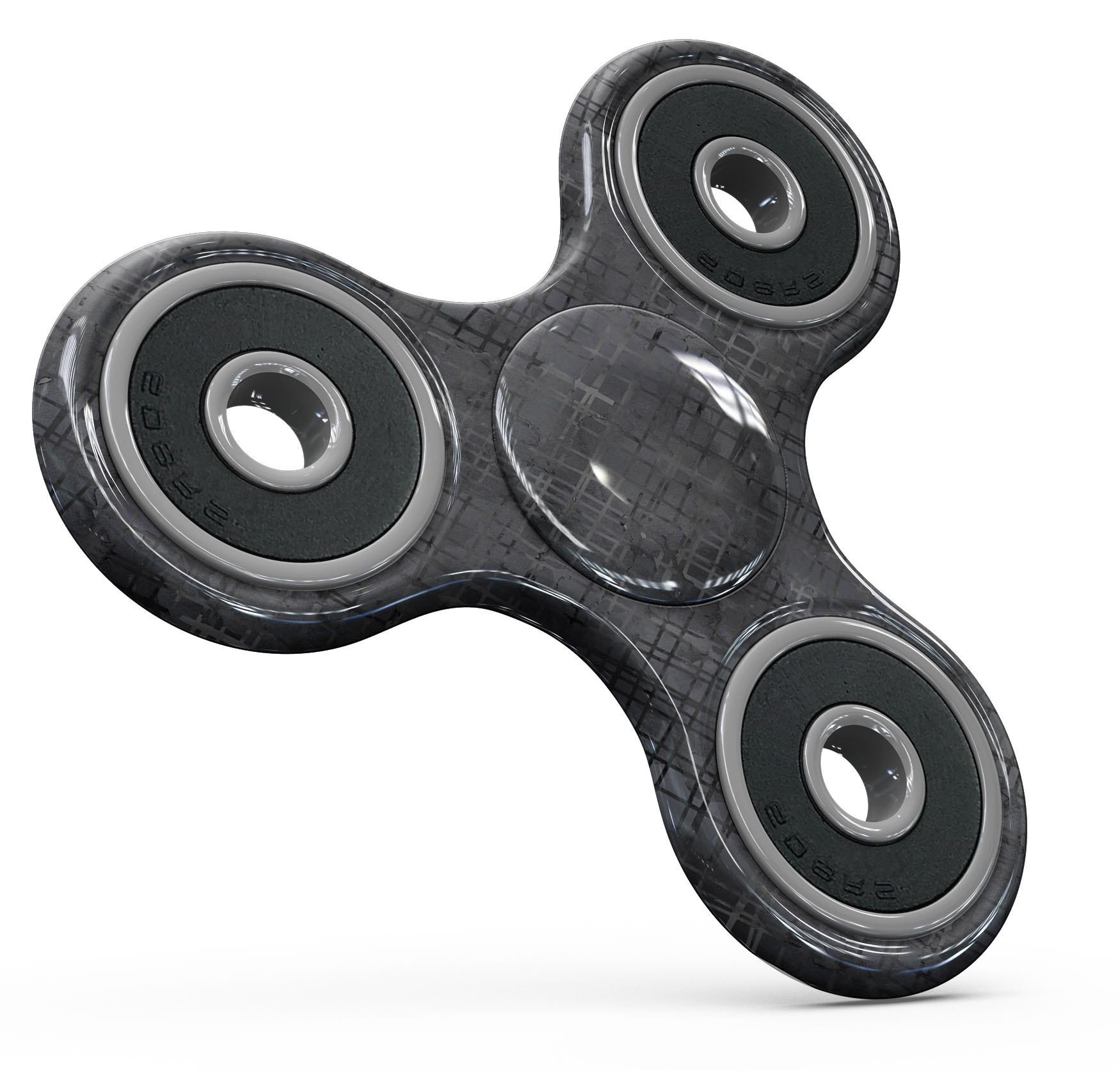 Black Watercolor Cross Hatch Full-Body Skin-Kit for fidget spinner, showcasing a stylish design and premium vinyl material.