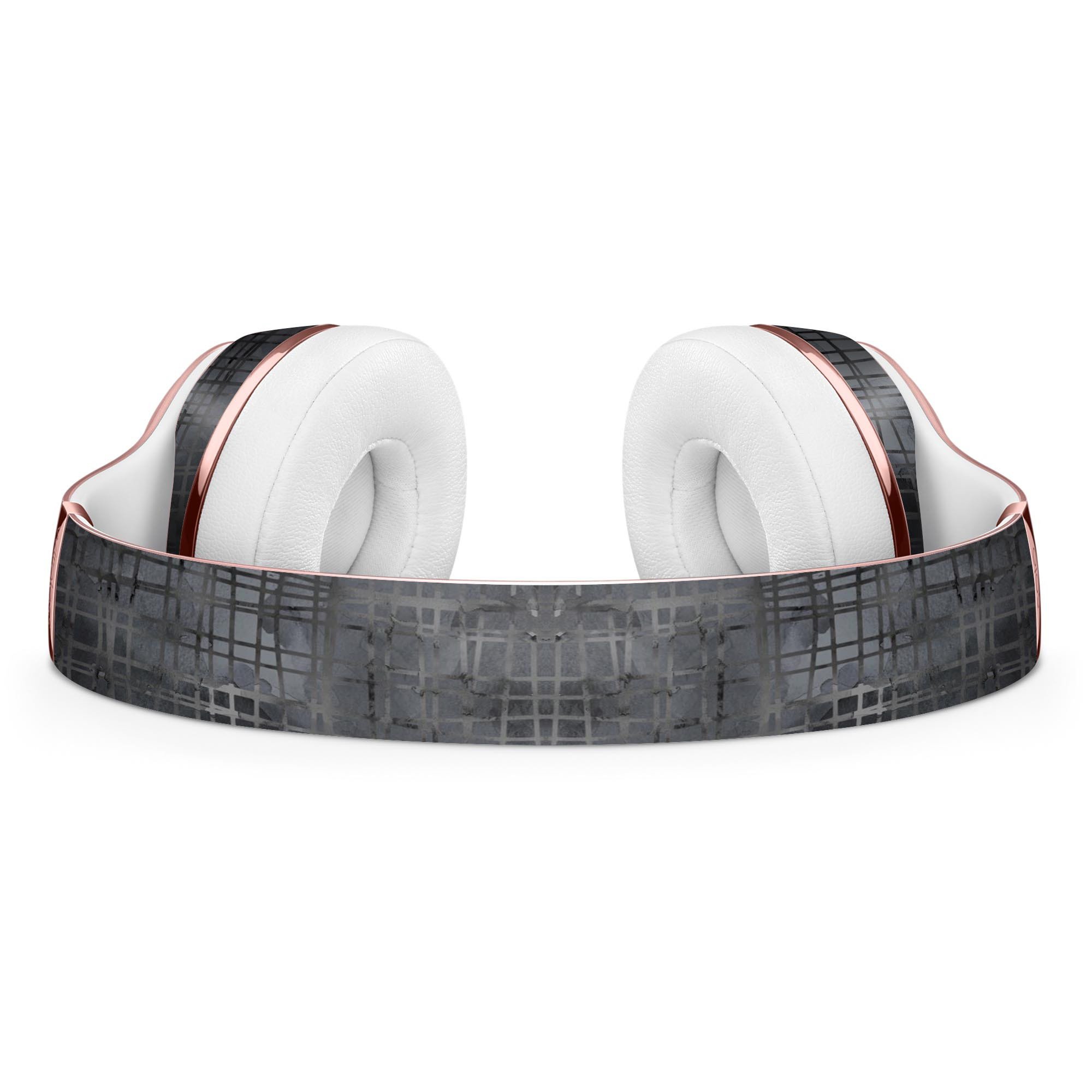 Black Watercolor Cross Hatch Skin Kit for Beats by Dre Solo 3 Wireless Headphones, showcasing a stylish design and premium vinyl material.