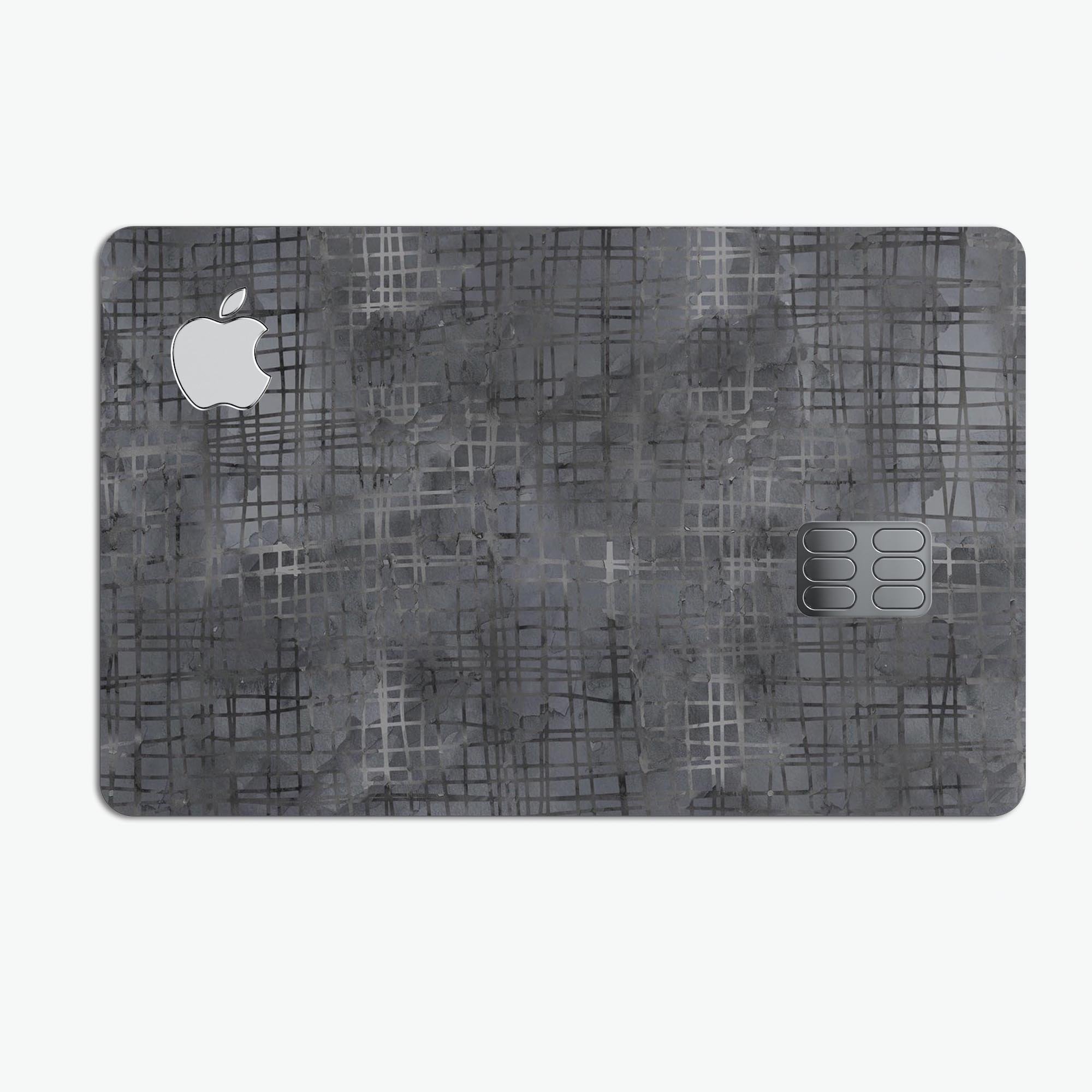 Black Watercolor Cross Hatch decal skin for Apple Card, showcasing a stylish design with premium protective features.