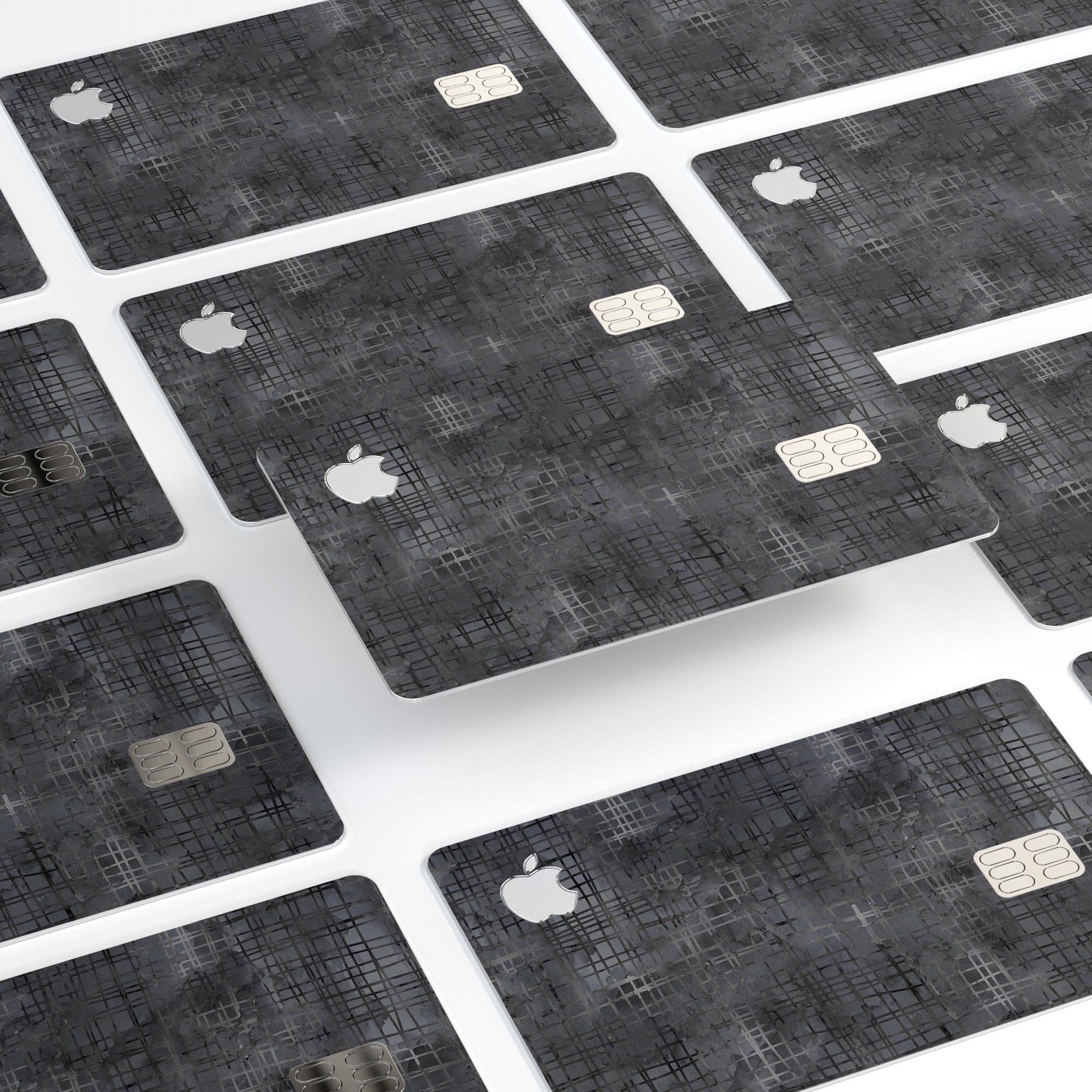 Black Watercolor Cross Hatch decal skin for Apple Card, showcasing a stylish design with premium protective features.