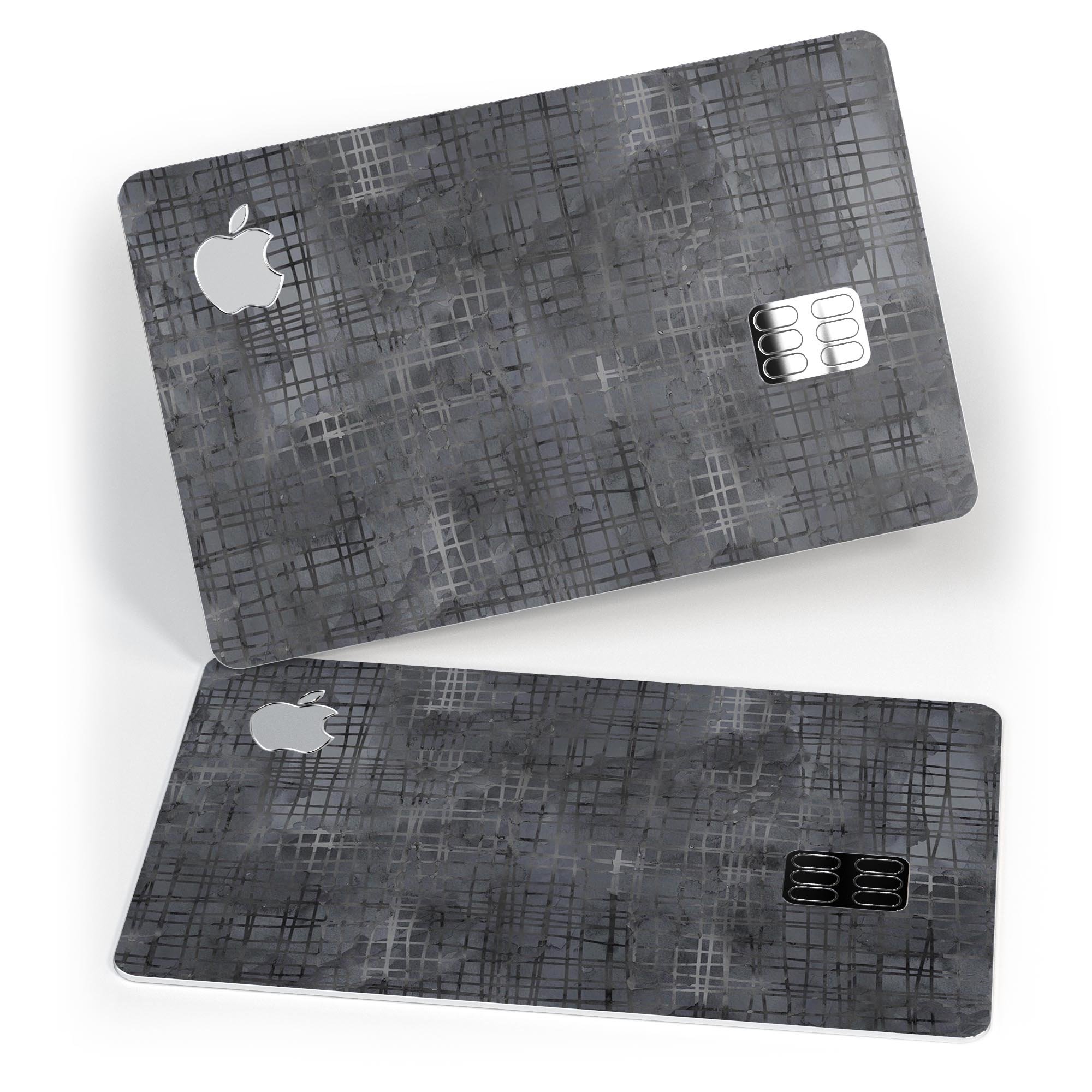 Black Watercolor Cross Hatch decal skin for Apple Card, showcasing a stylish design with premium protective features.