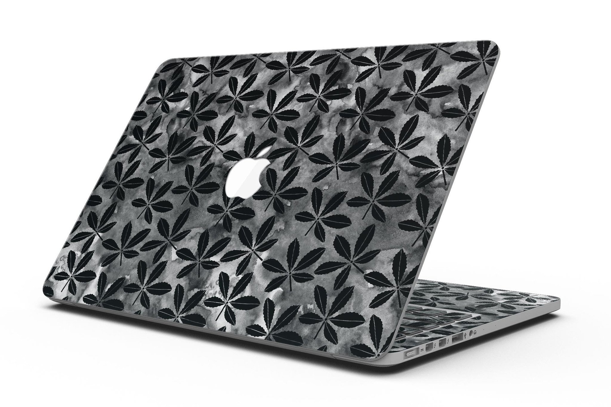 Black Watercolor Holly skin for MacBook Pro with Retina Display, showcasing a vibrant watercolor design that adds style and protection.