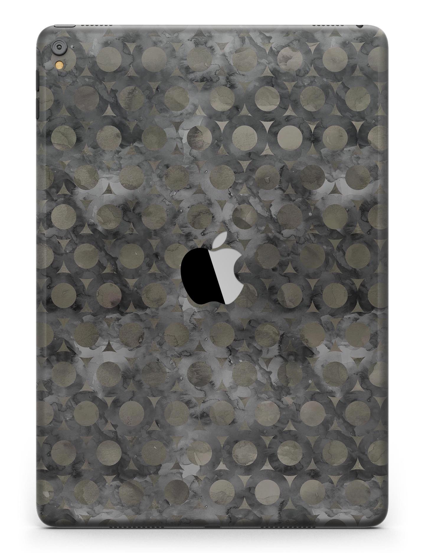 Black Watercolor Ring Pattern Full Body Skin for iPad Pro, showcasing vibrant colors and a sleek design.