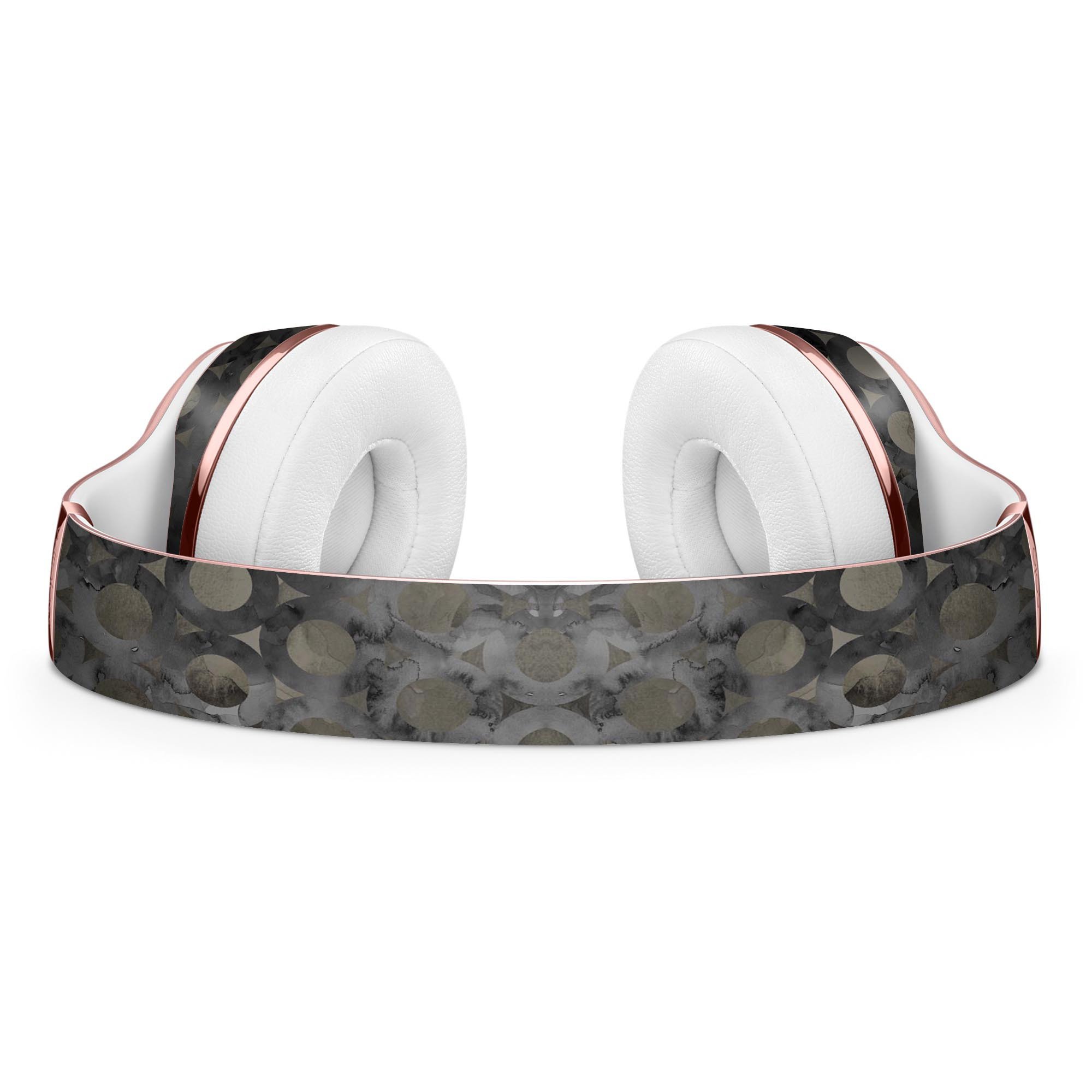 Black Watercolor Ring Pattern Skin Kit for Beats by Dre Solo 3 Wireless Headphones, showcasing a stylish design and premium vinyl material.