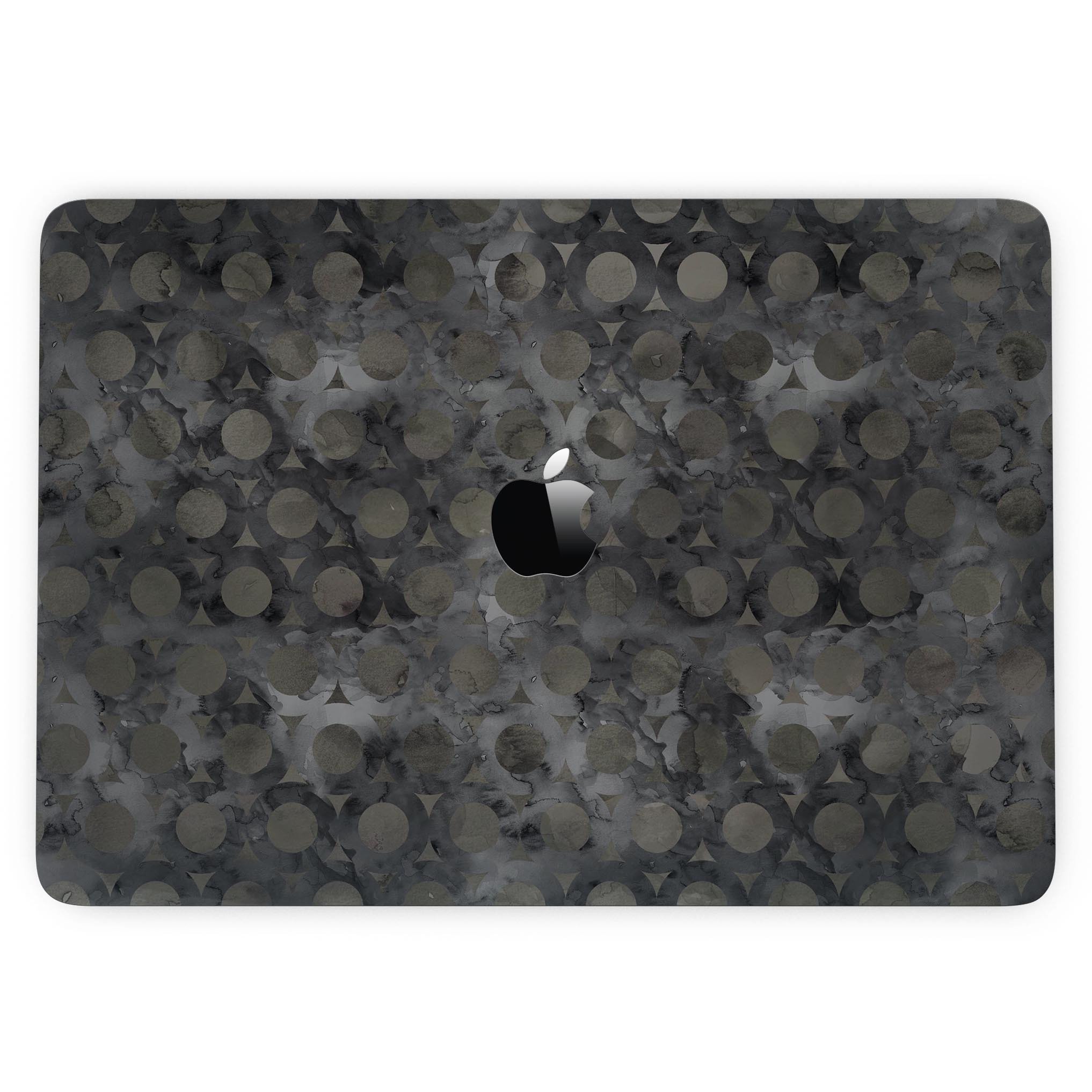 Black Watercolor Ring Pattern skin for MacBook Pro with Touch Bar, showcasing vibrant colors and unique design.