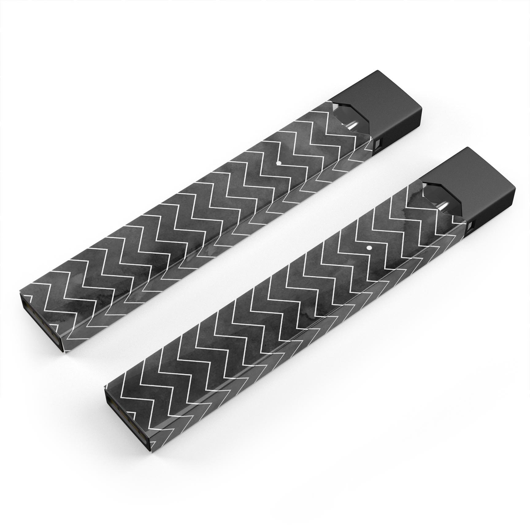 Black Watercolor decal with white chevron pattern designed for JUUL vaping device, showcasing its sleek and stylish appearance.