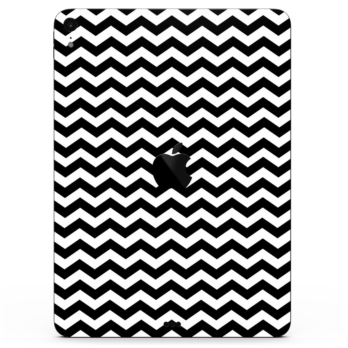 Black and white chevron pattern skin decal for Apple devices, showcasing a stylish design and premium quality materials.