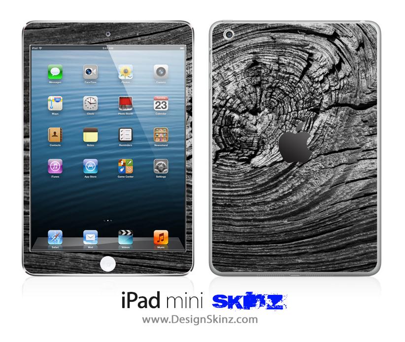 Black Wood Curl iPad Skin showcasing a stylish wood grain design, perfectly fitted for an iPad.